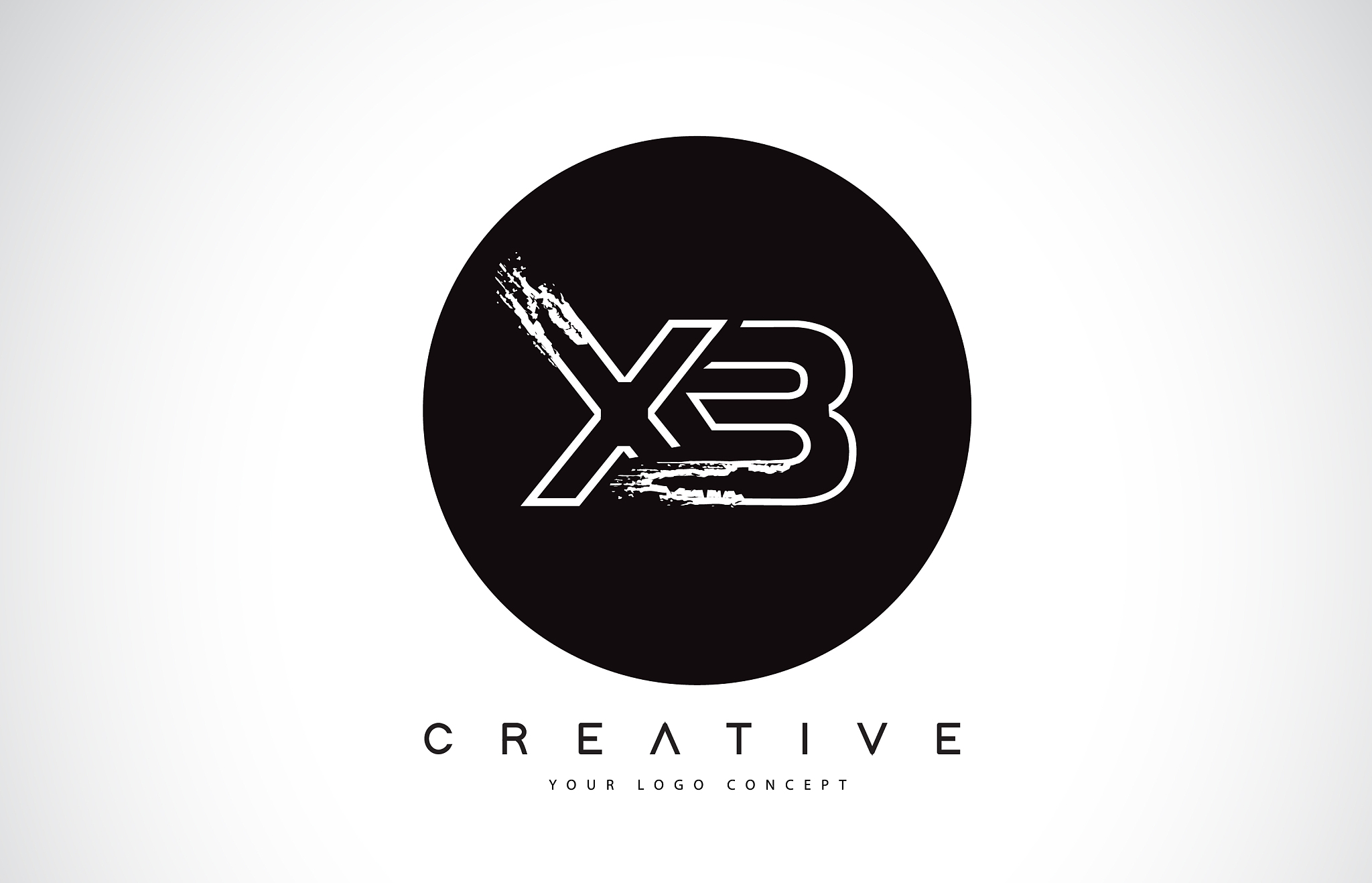 xb modern leter logo design with black and white