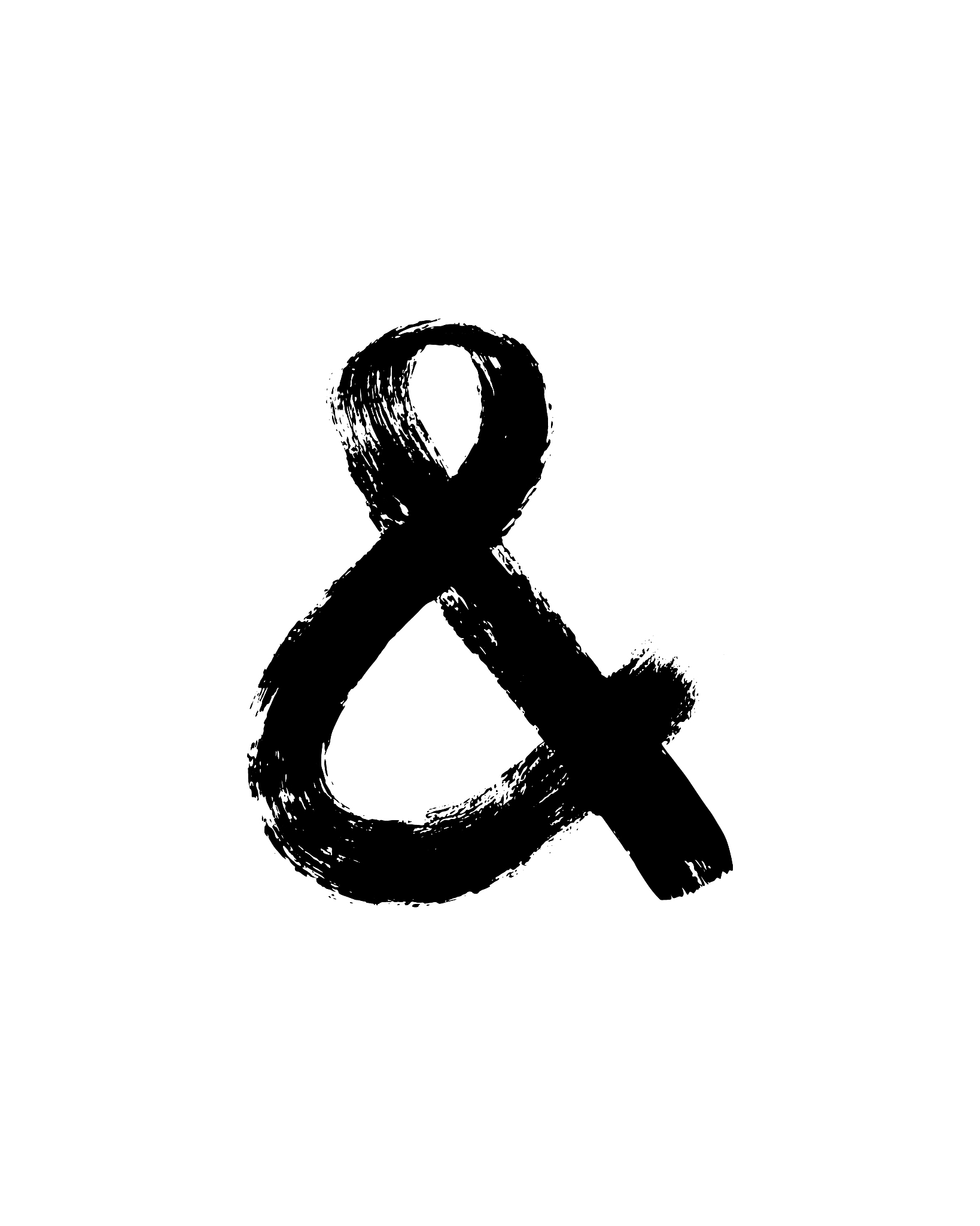 grunge ampersand alphabet symbol design