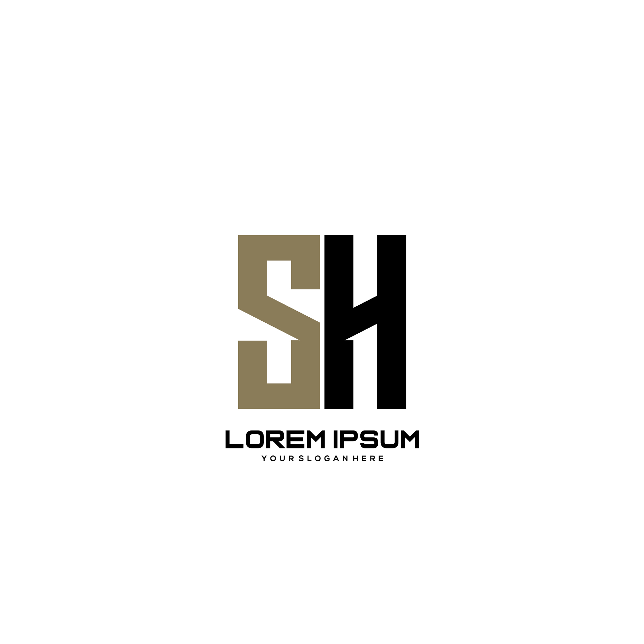 sh initial letter minimalist art logo