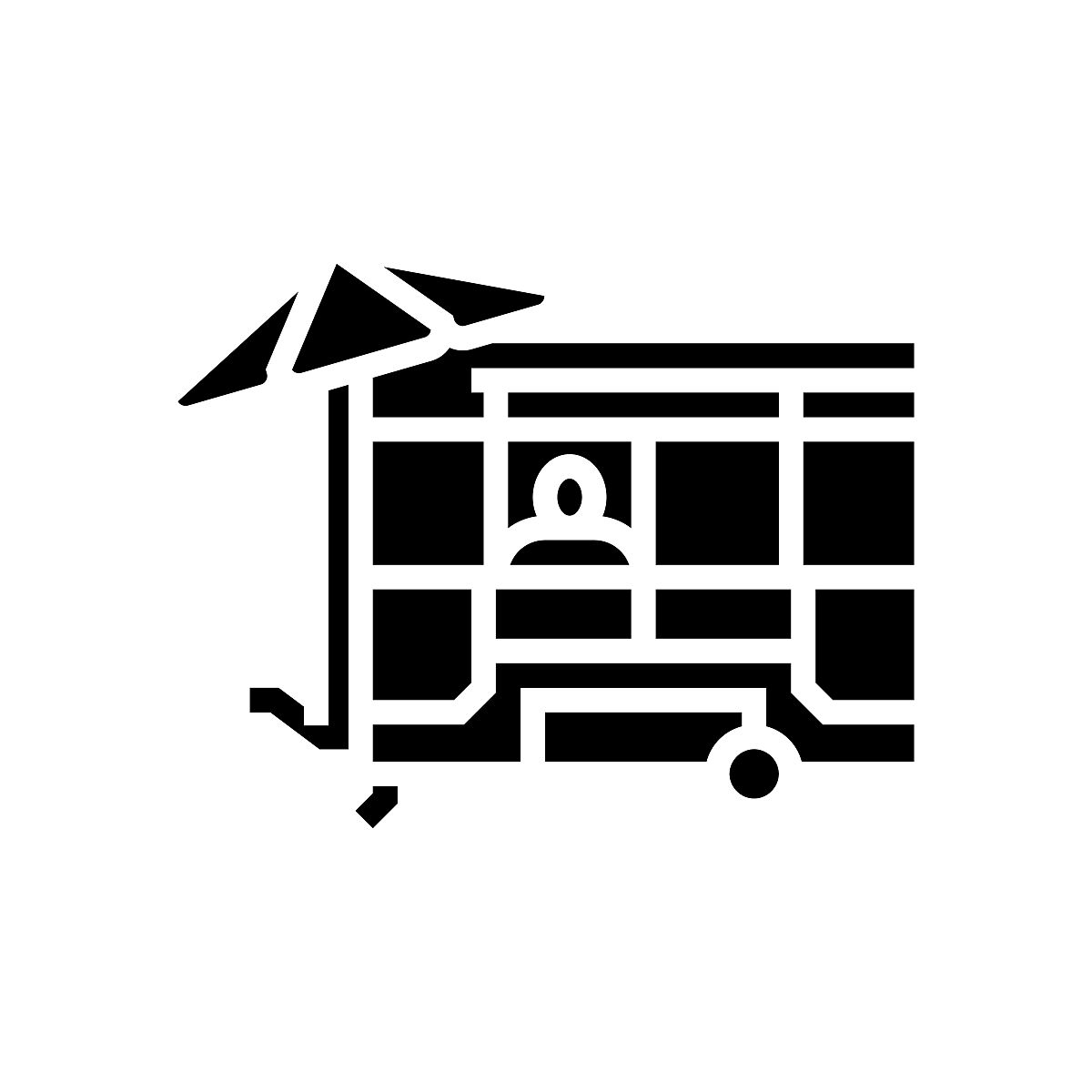 食品车字形图标矢量插图