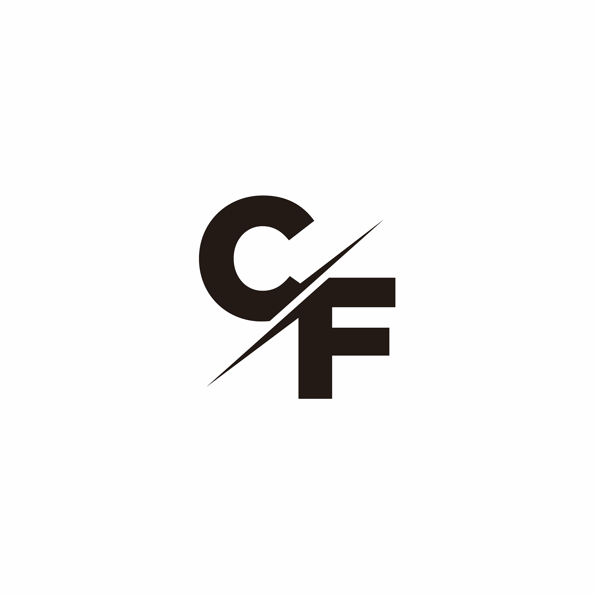 cf logo letter monogram slash with modern logo
