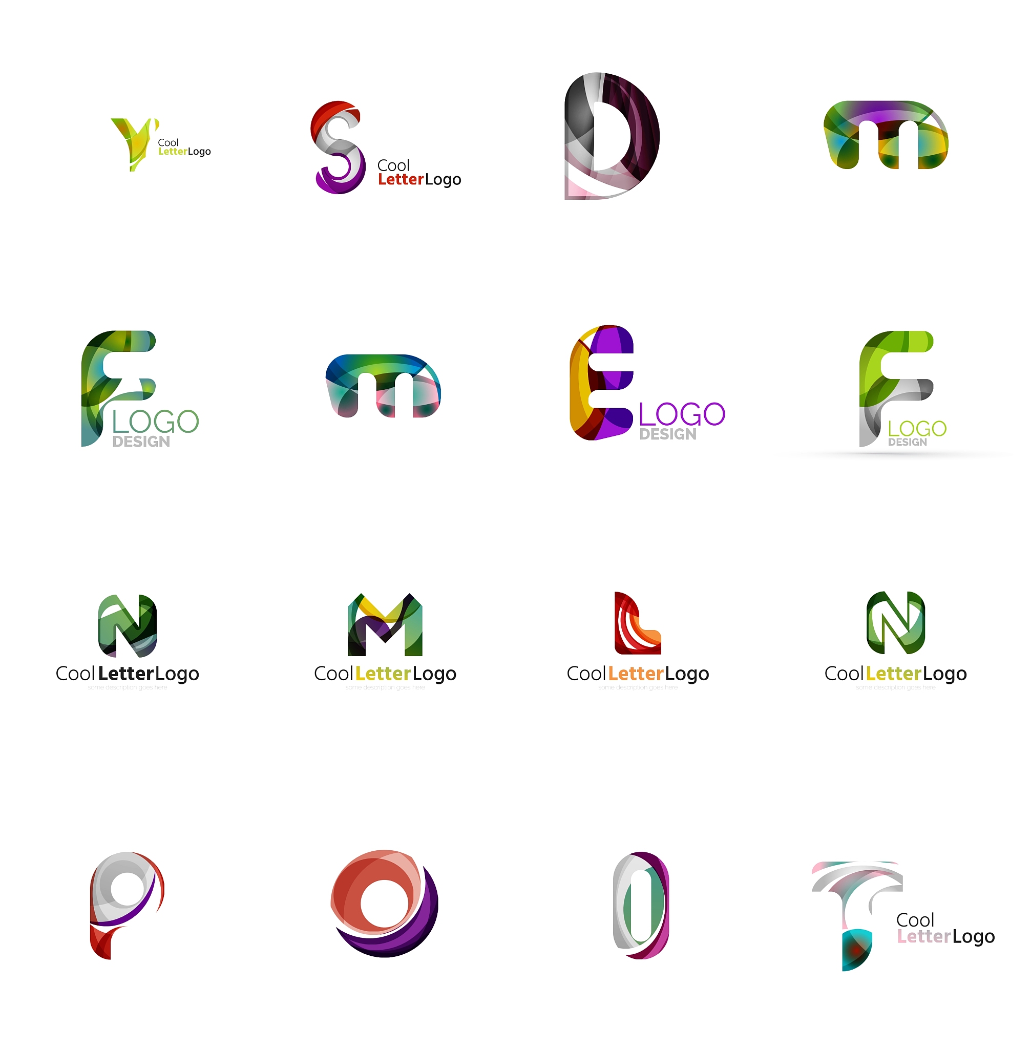 set of universal company logo ideas business icon