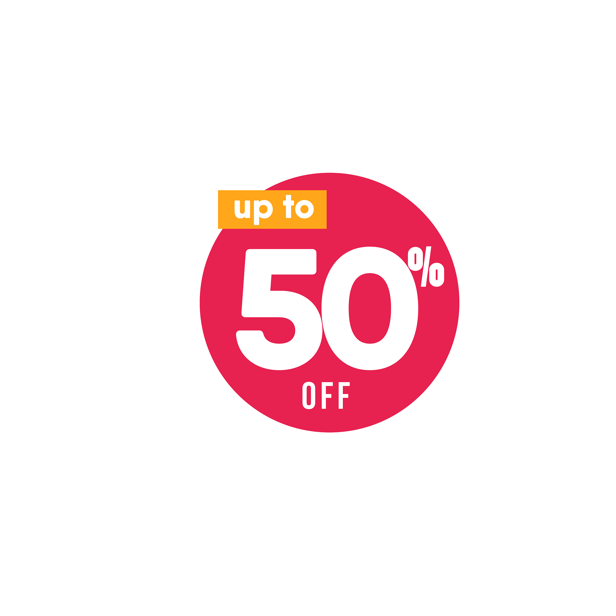 discount up to 50 off label template design