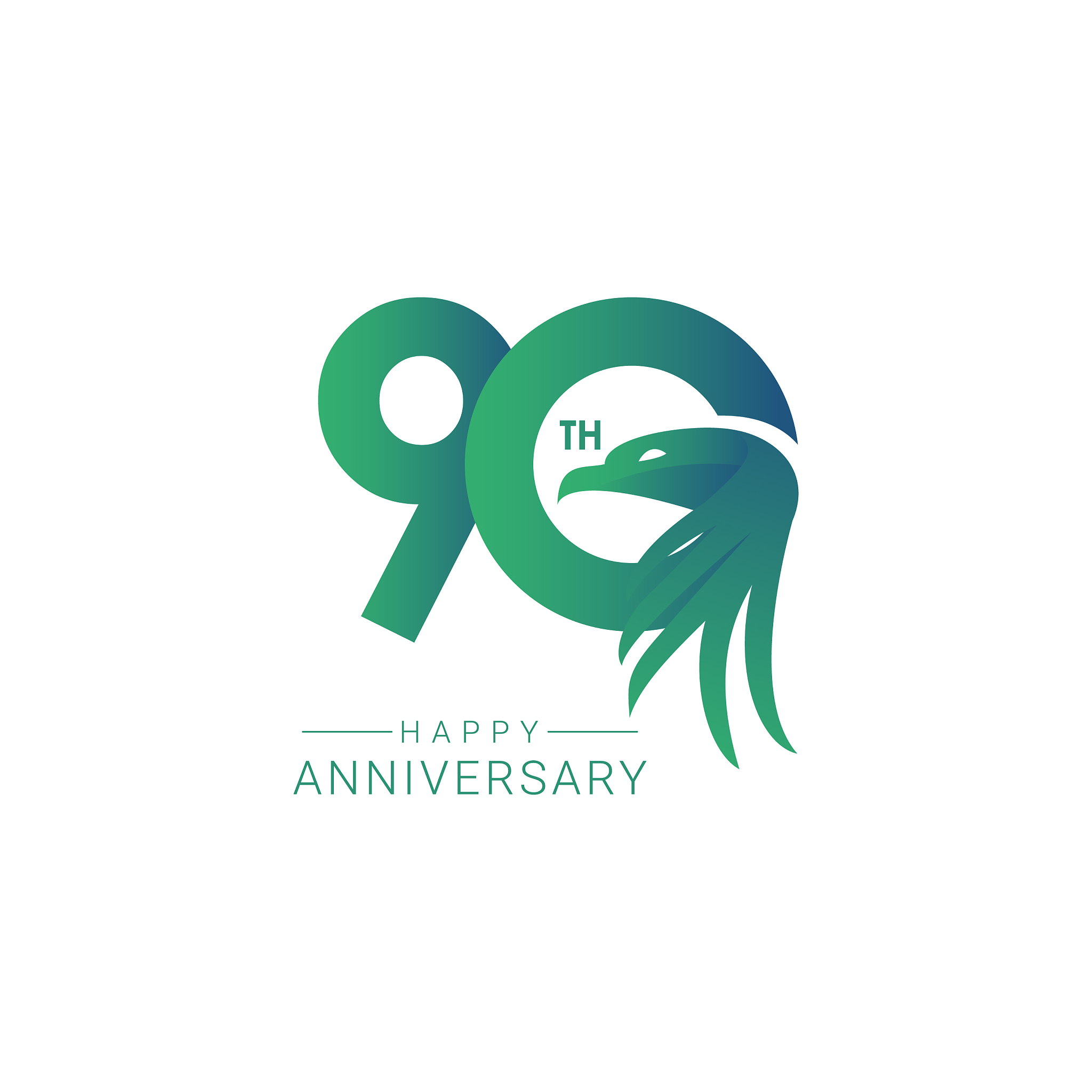 90 th anniversary bird model template design