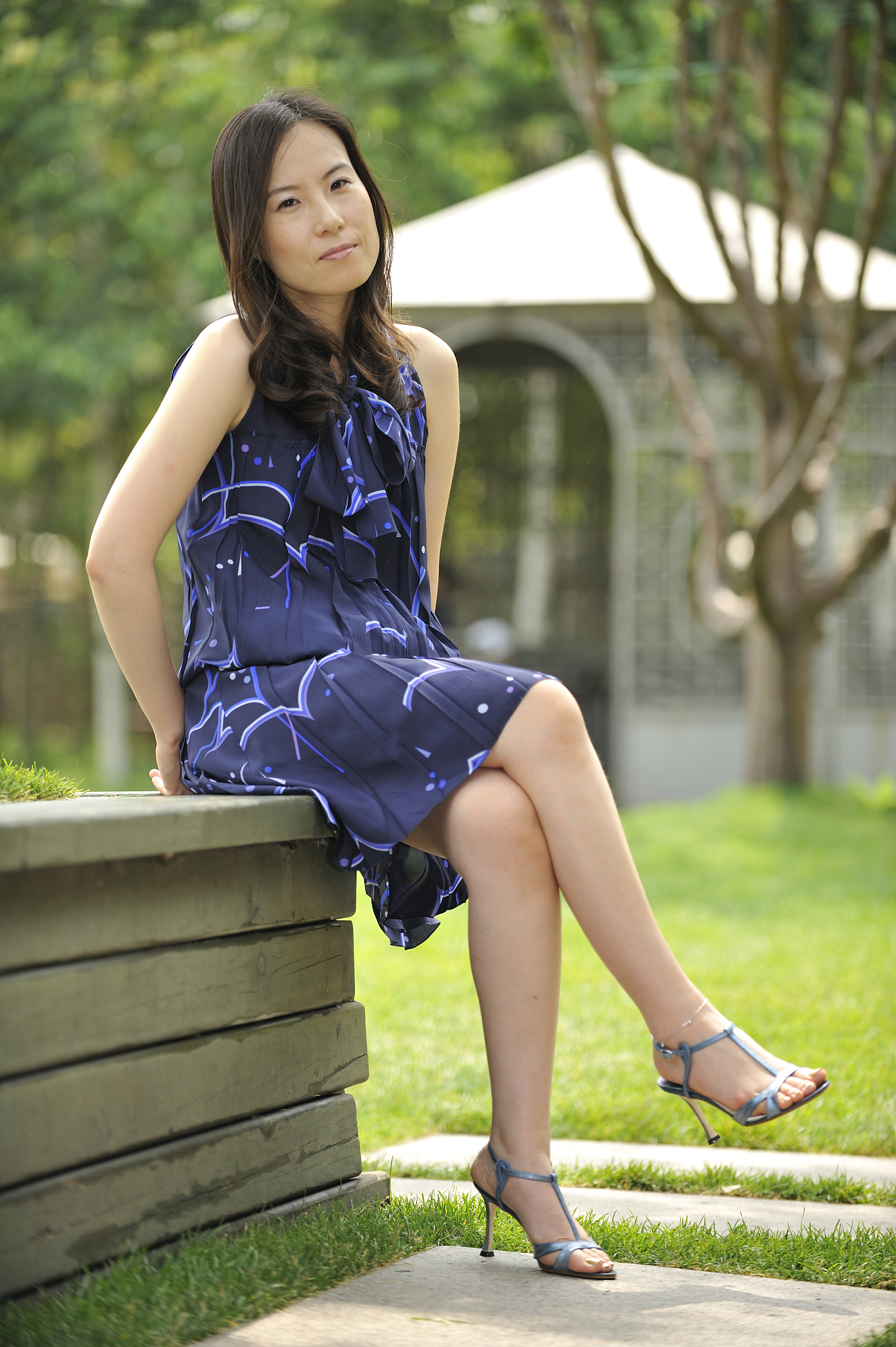 stylish asian woman, copy space