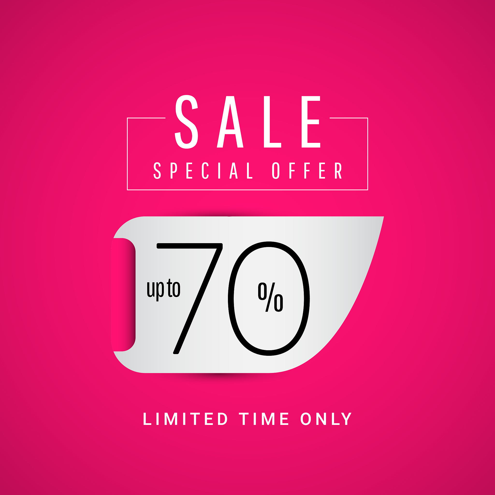 sale special offer up to 70% limited time only vector template d