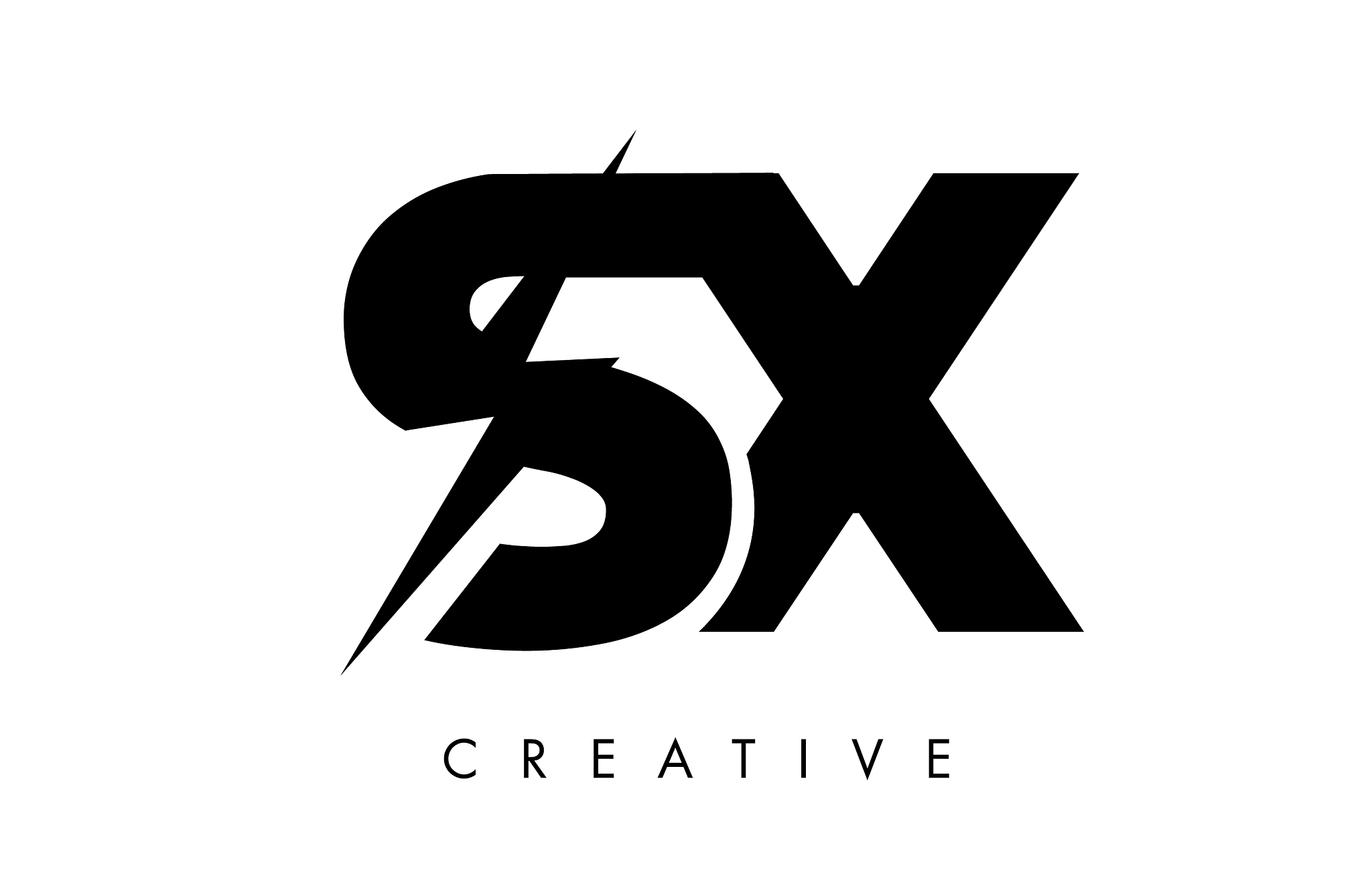 sx letter logo design with lighting thunder bolt