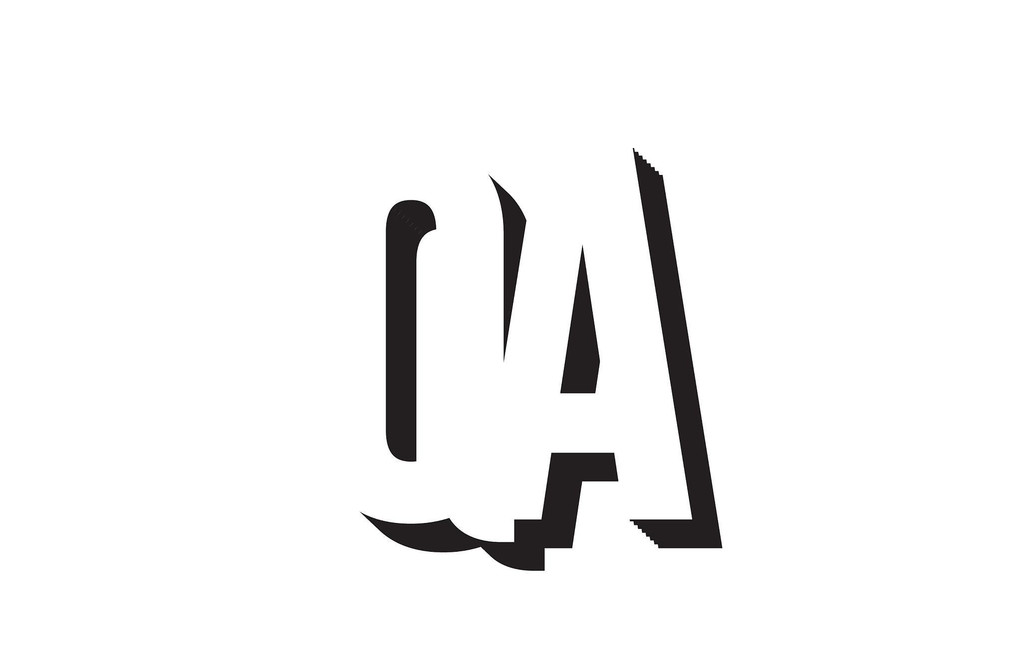 black and white qa q a alphabet letter logo