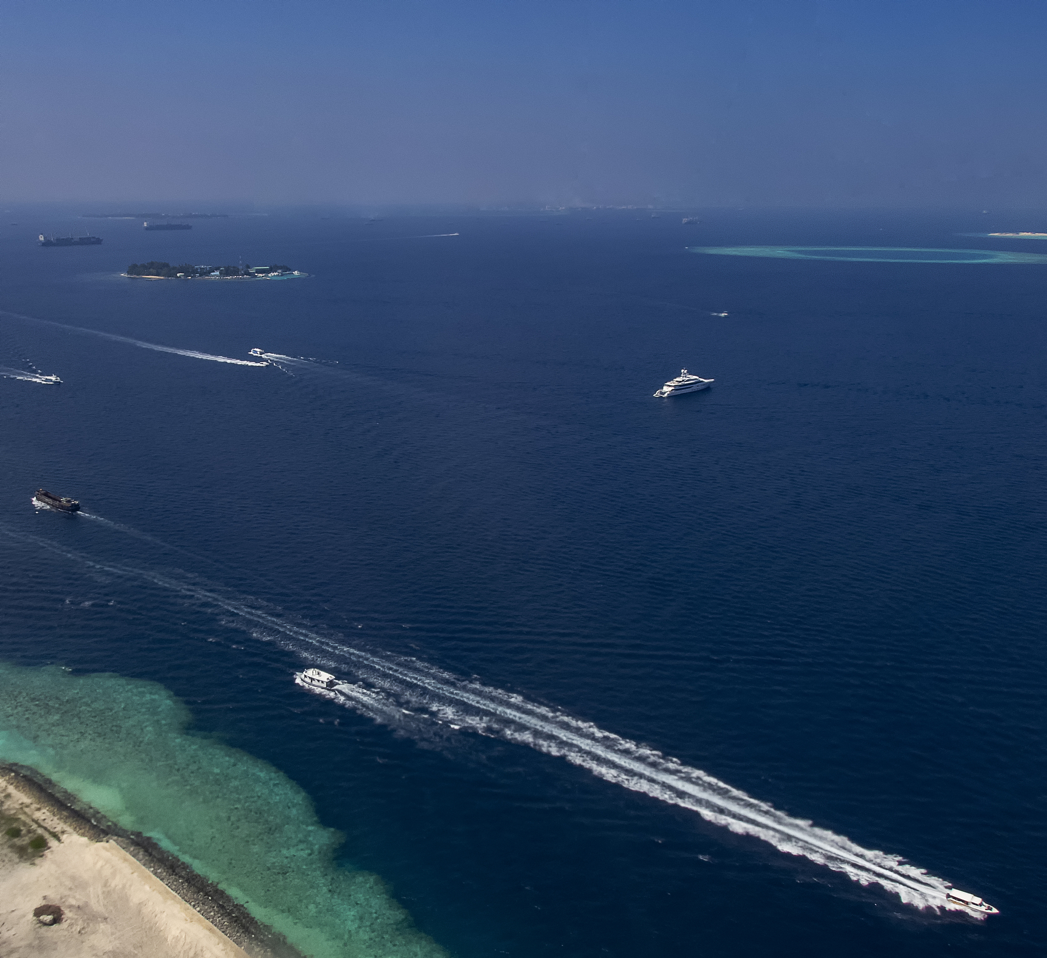 boats and yachts near to male international airport in the maldi