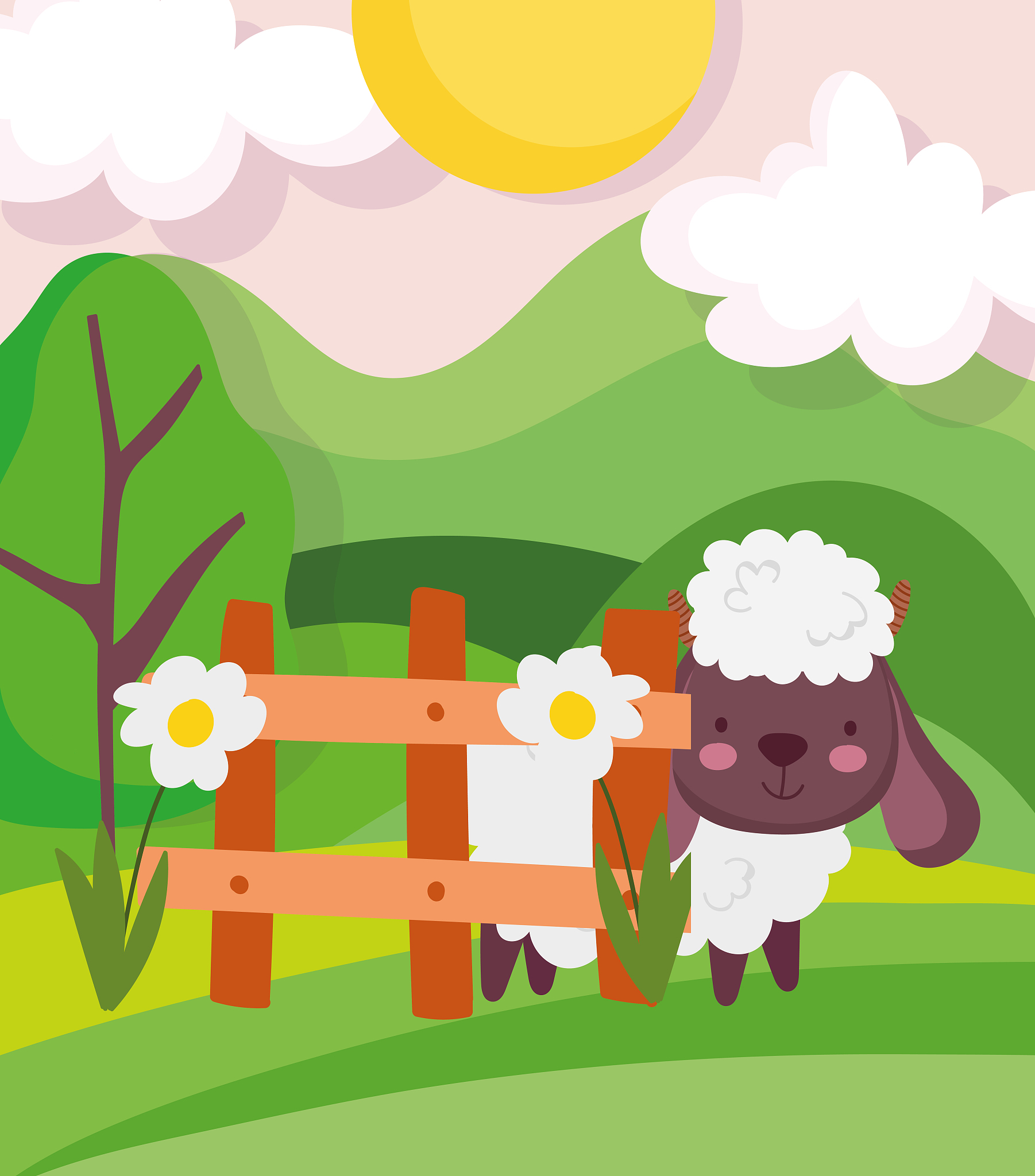 题目 小羊用嘴抬着花 写一个故事帮我用180字详细描述