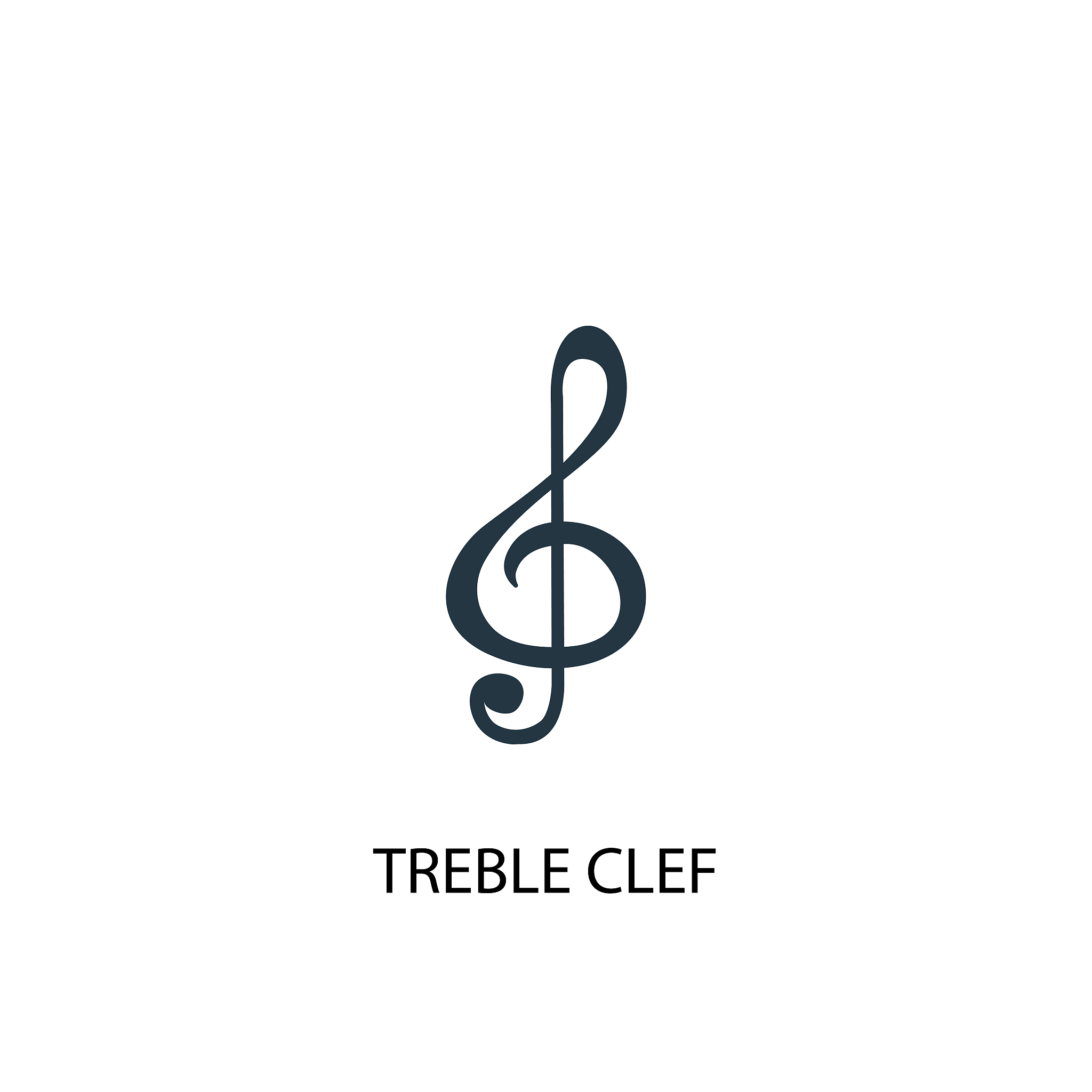 treble clef creative icon. simple element illustration