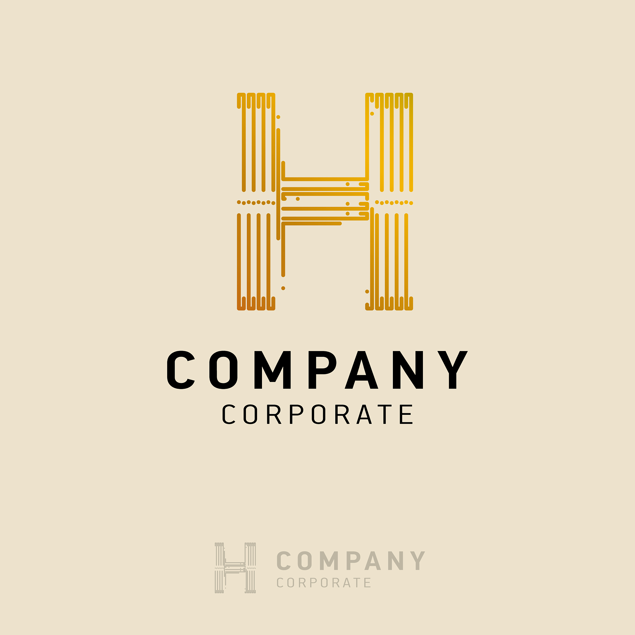 h company logo design with visiting card