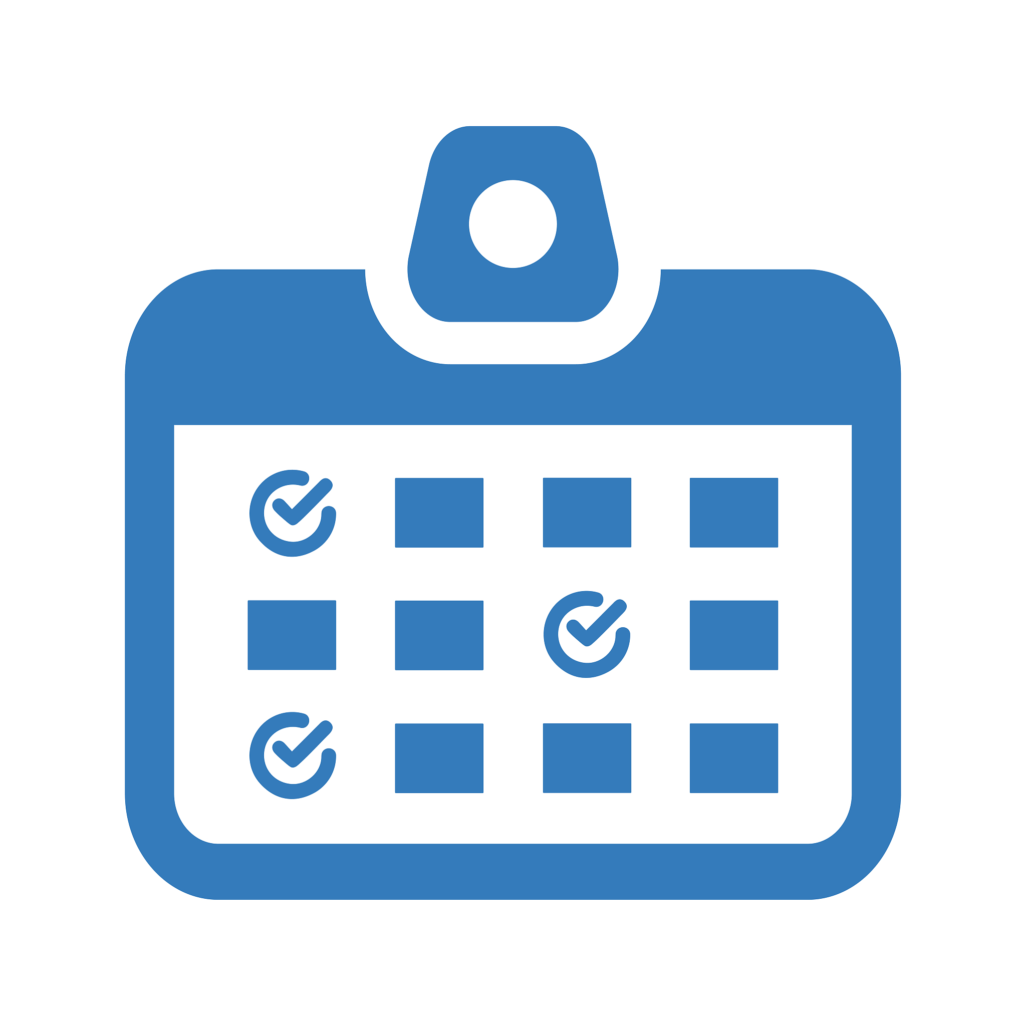 appointment, working schedule blue icon