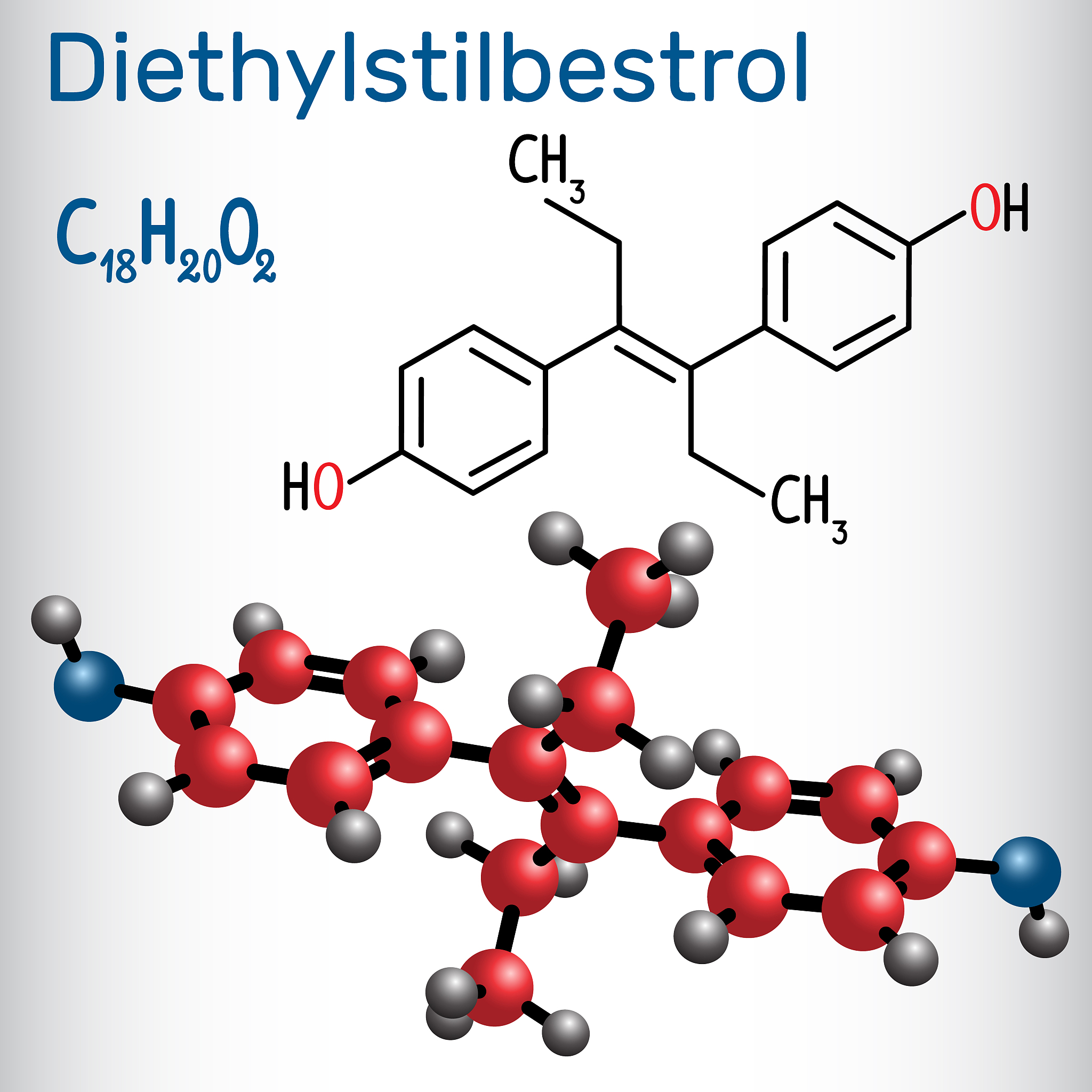 diethylstilbestrol (des) - structural chemical formula and molec
