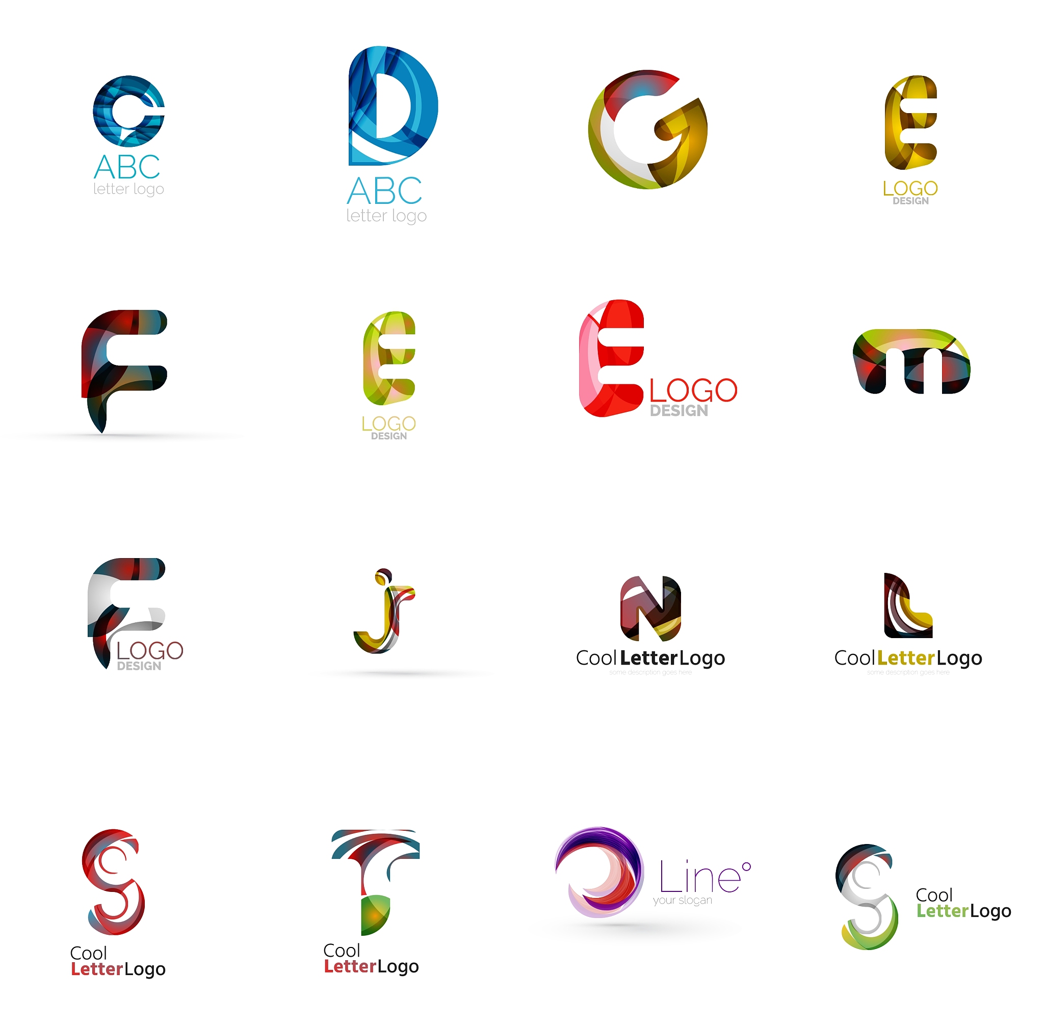 set of universal company logo ideas business icon