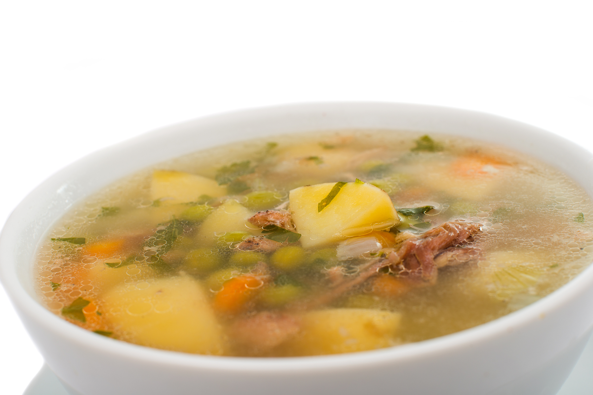 plate with chicken soup