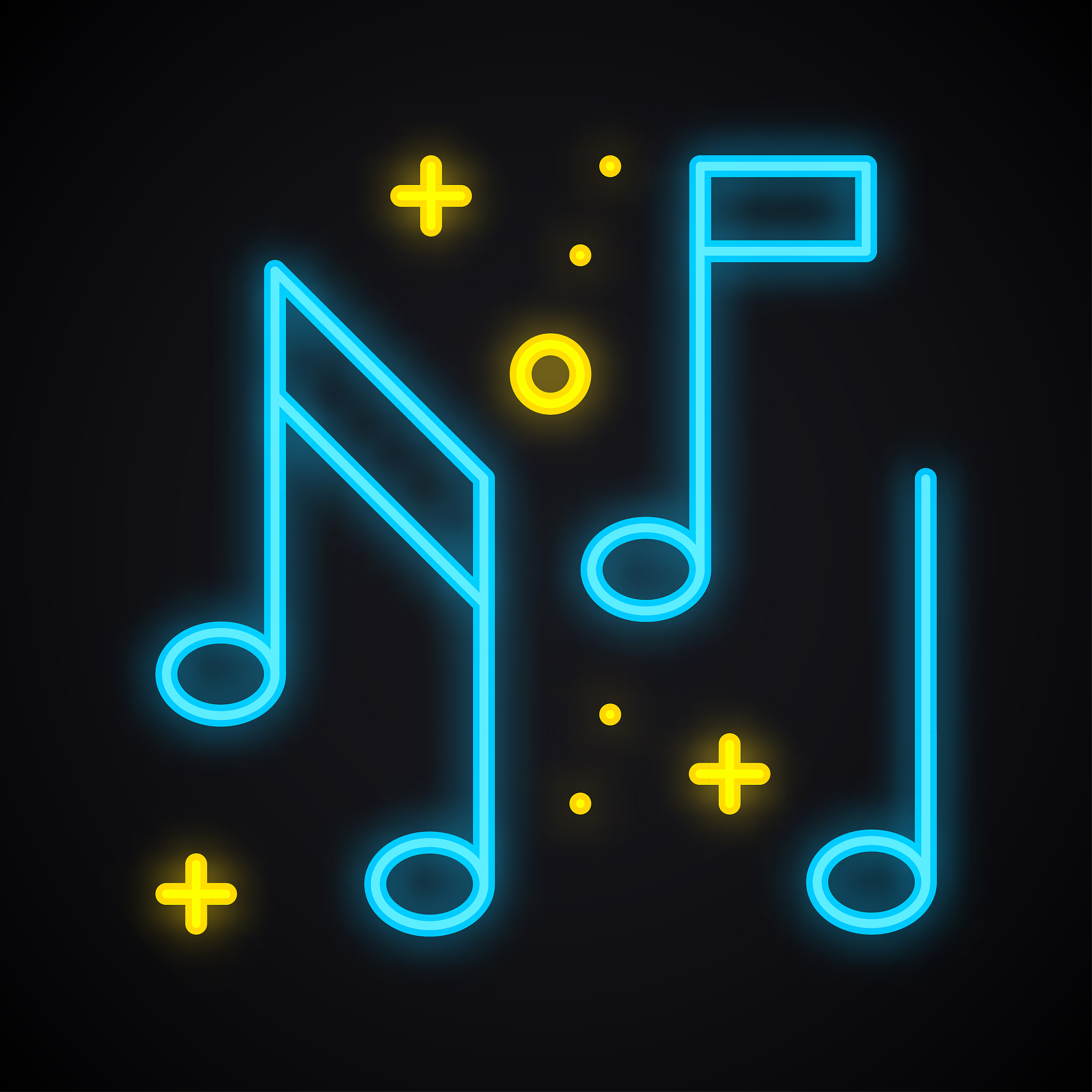 neon music note sign. glowing karaoke music symbol. club, record