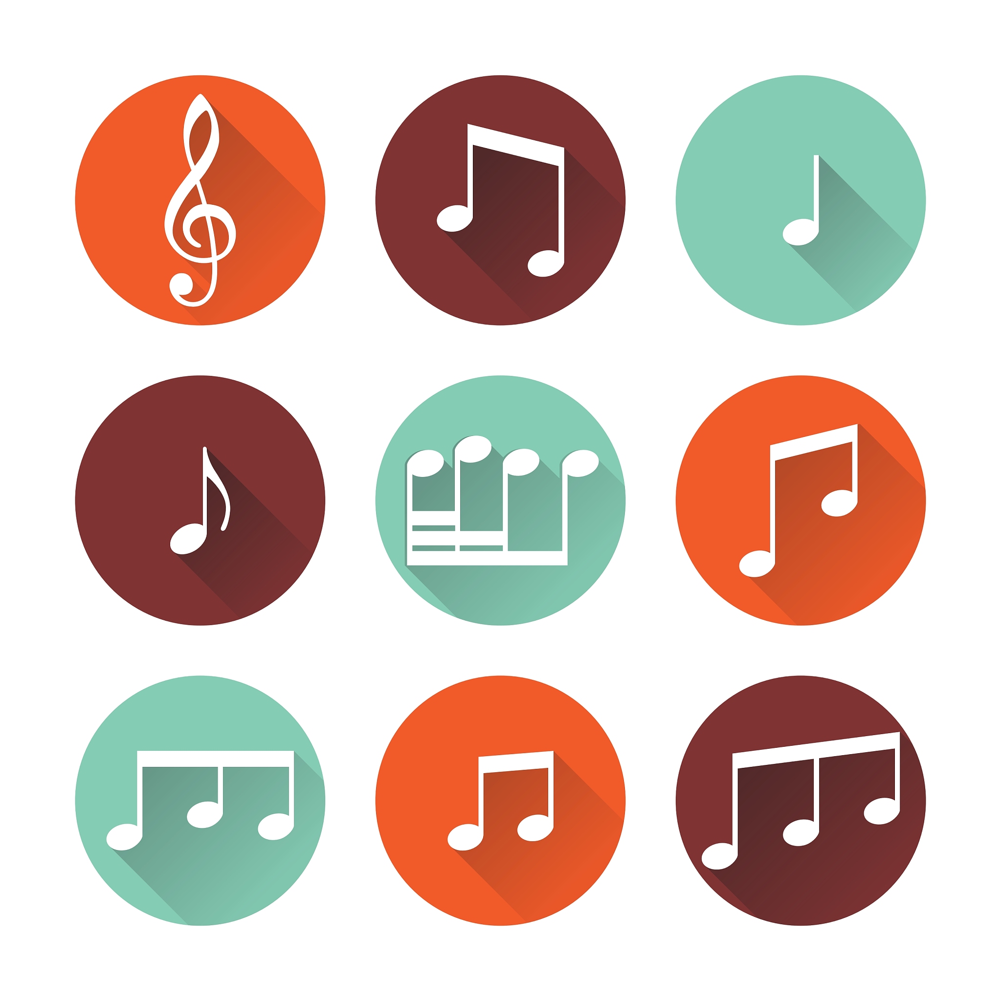 flat music icons