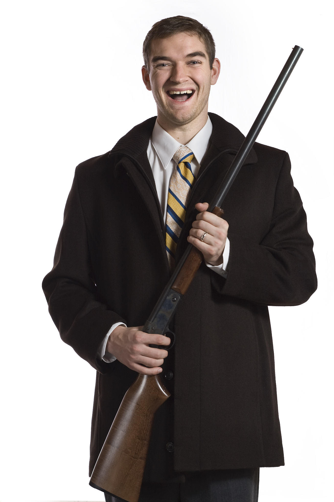 businessman with gun