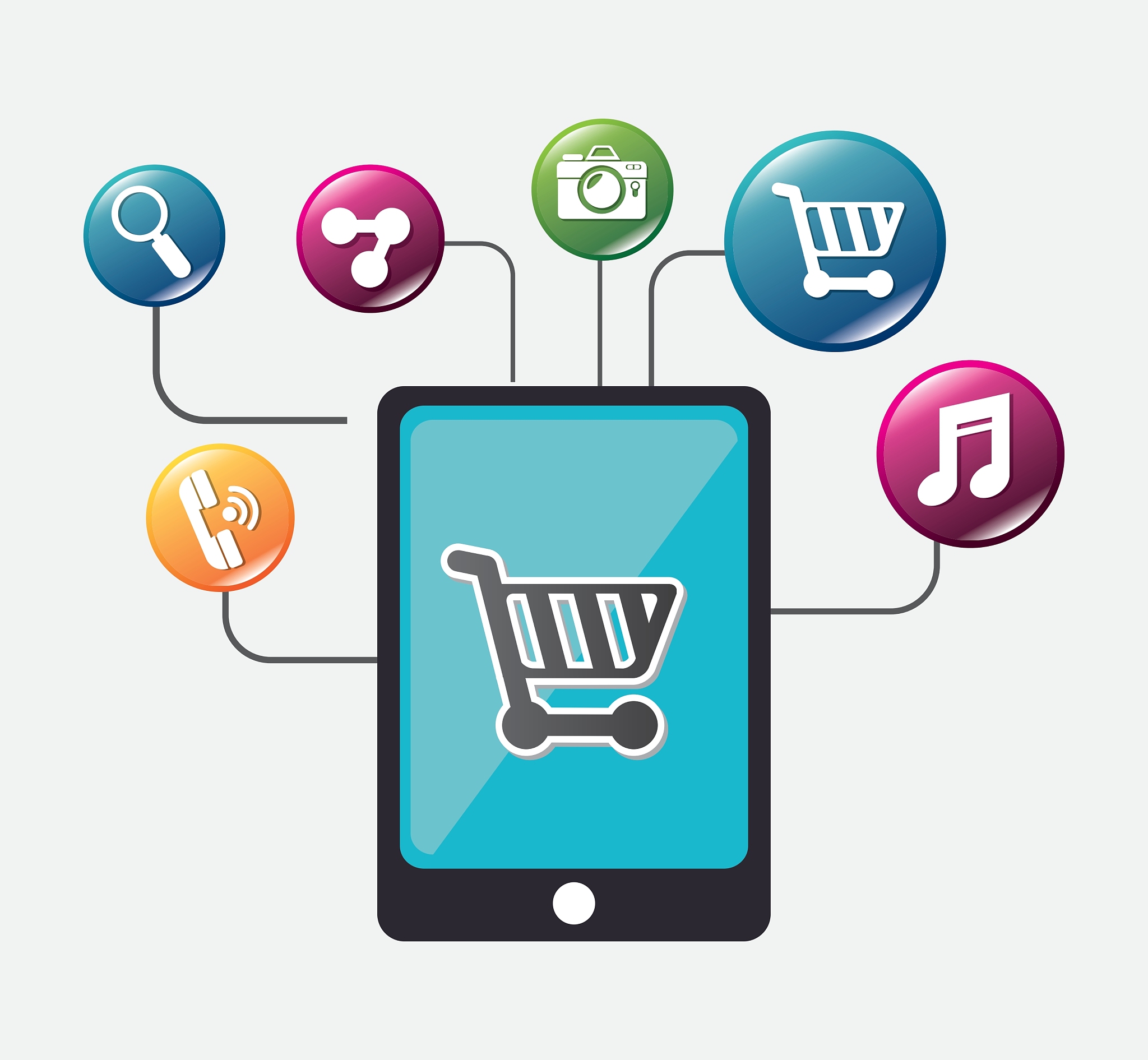 mobile applications and technology icons design