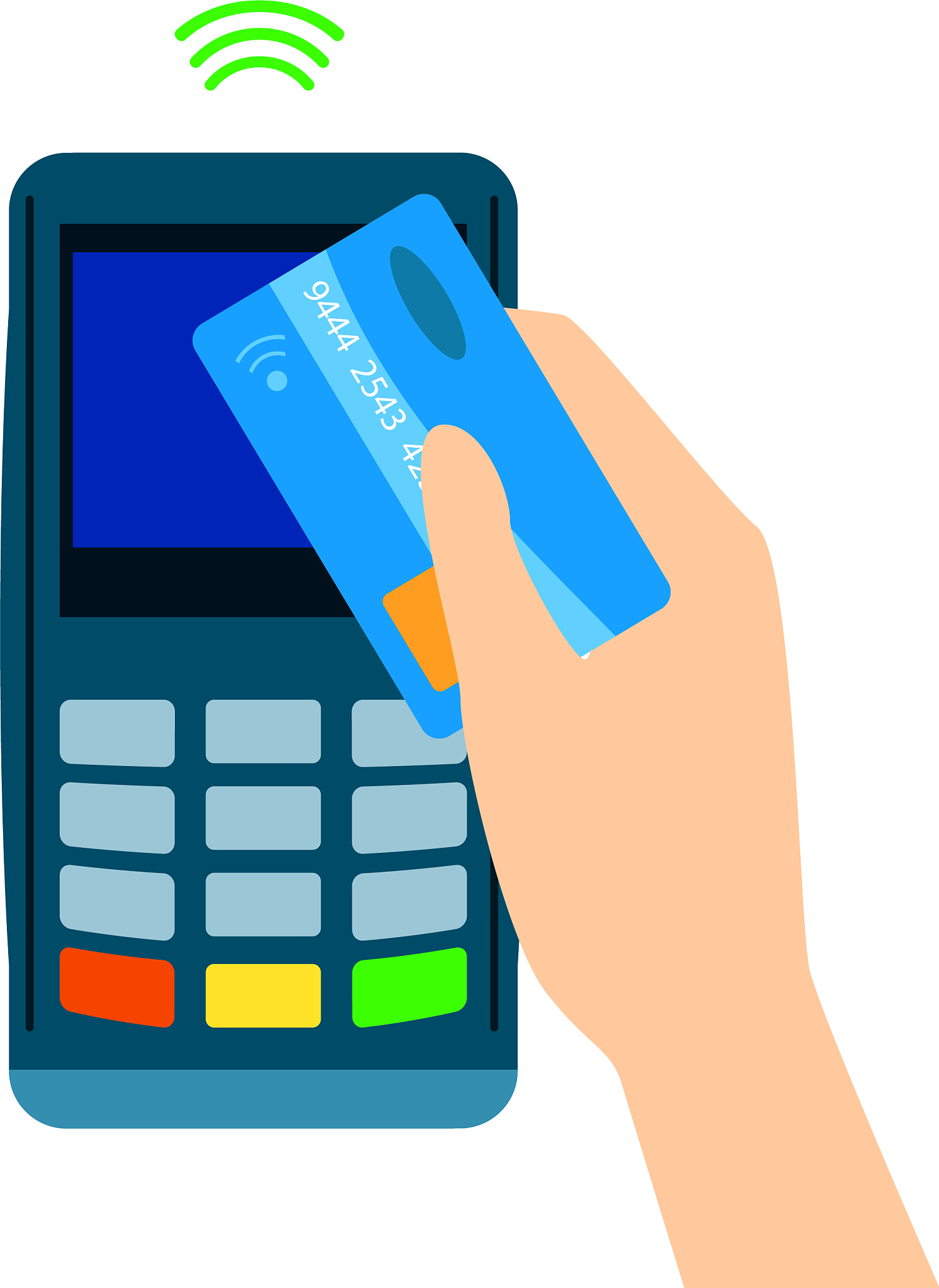 pos terminal confirms the payment made through