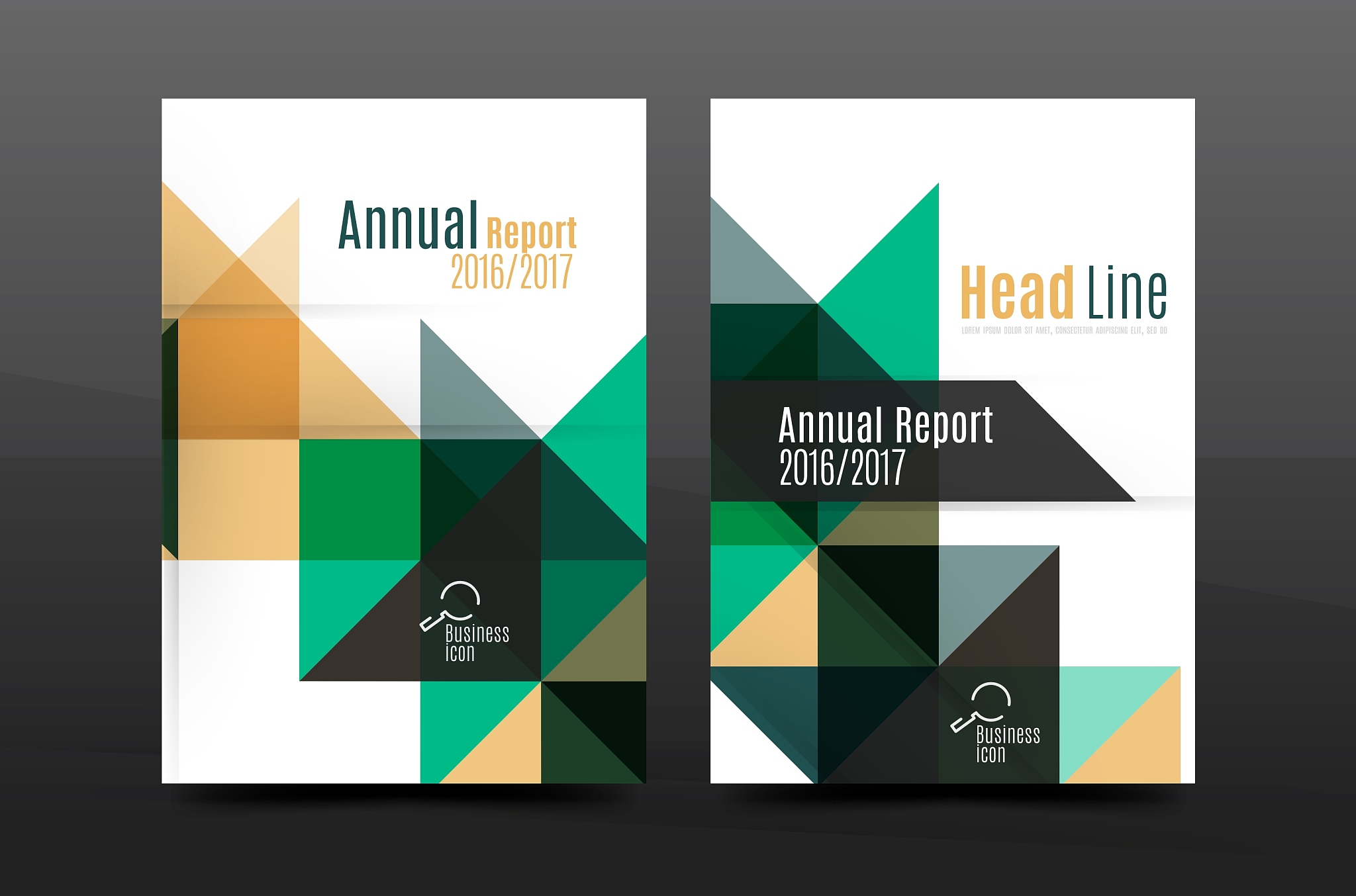 colorful geometry design annual report a4 cover
