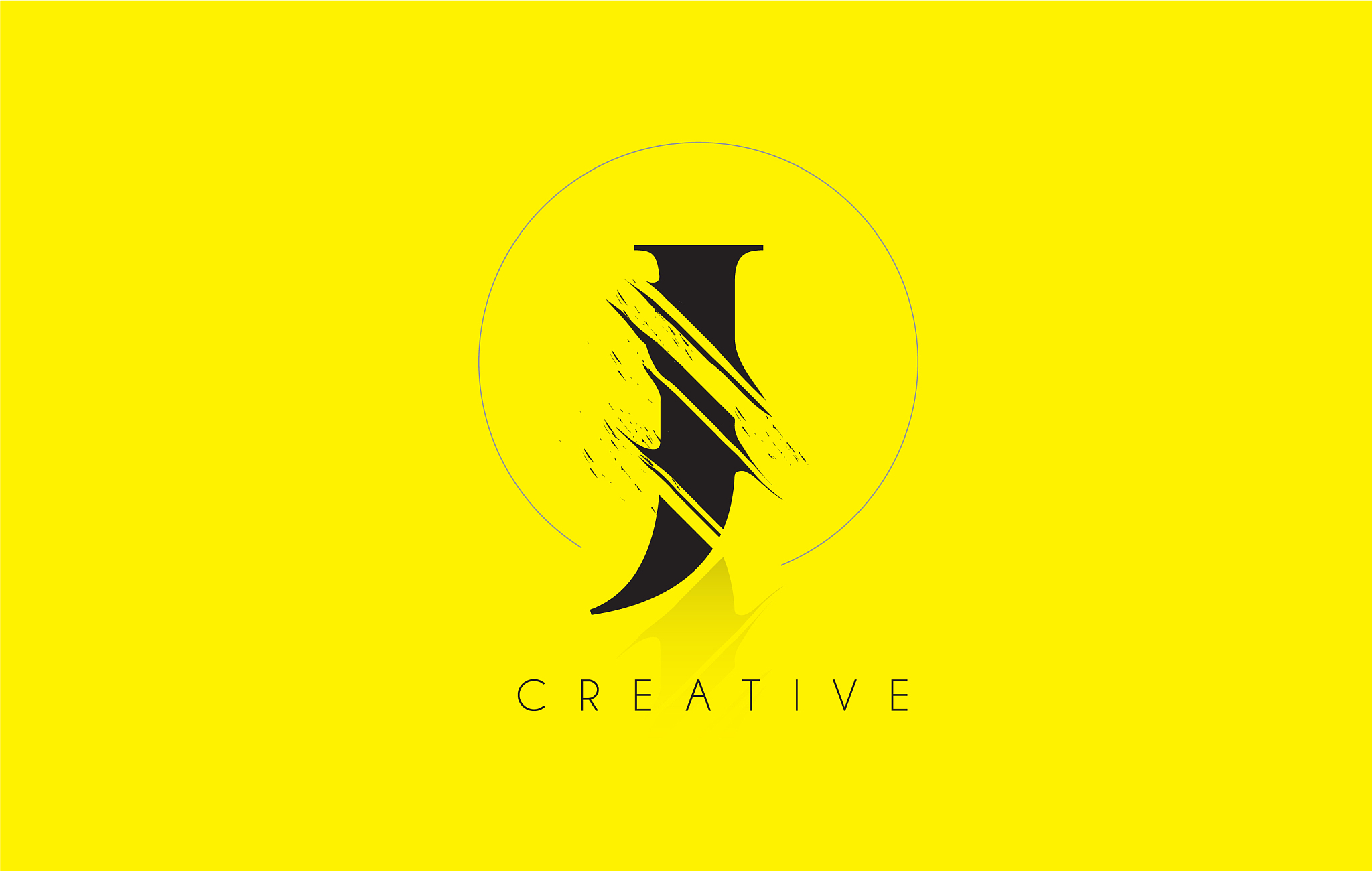 j letter logo with vintage grundge drawing design