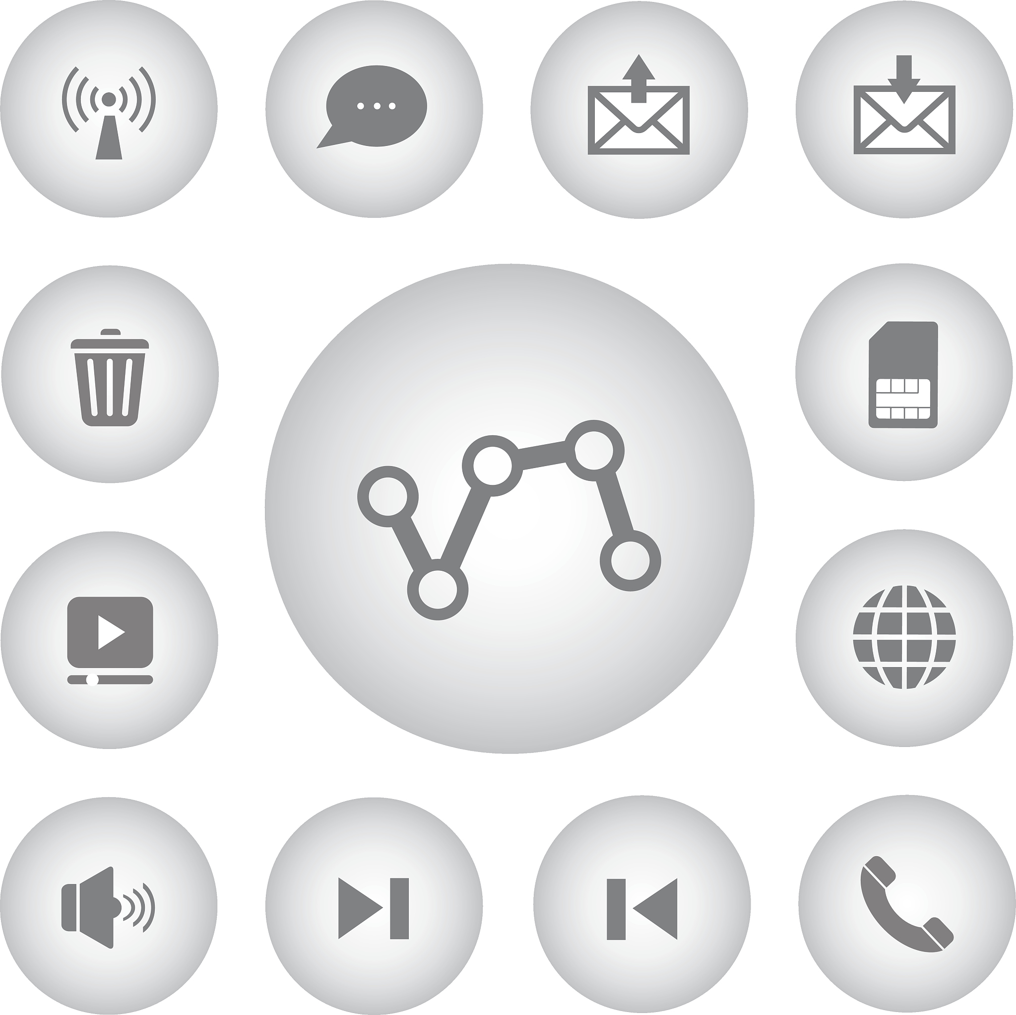 icon set for technology and internet