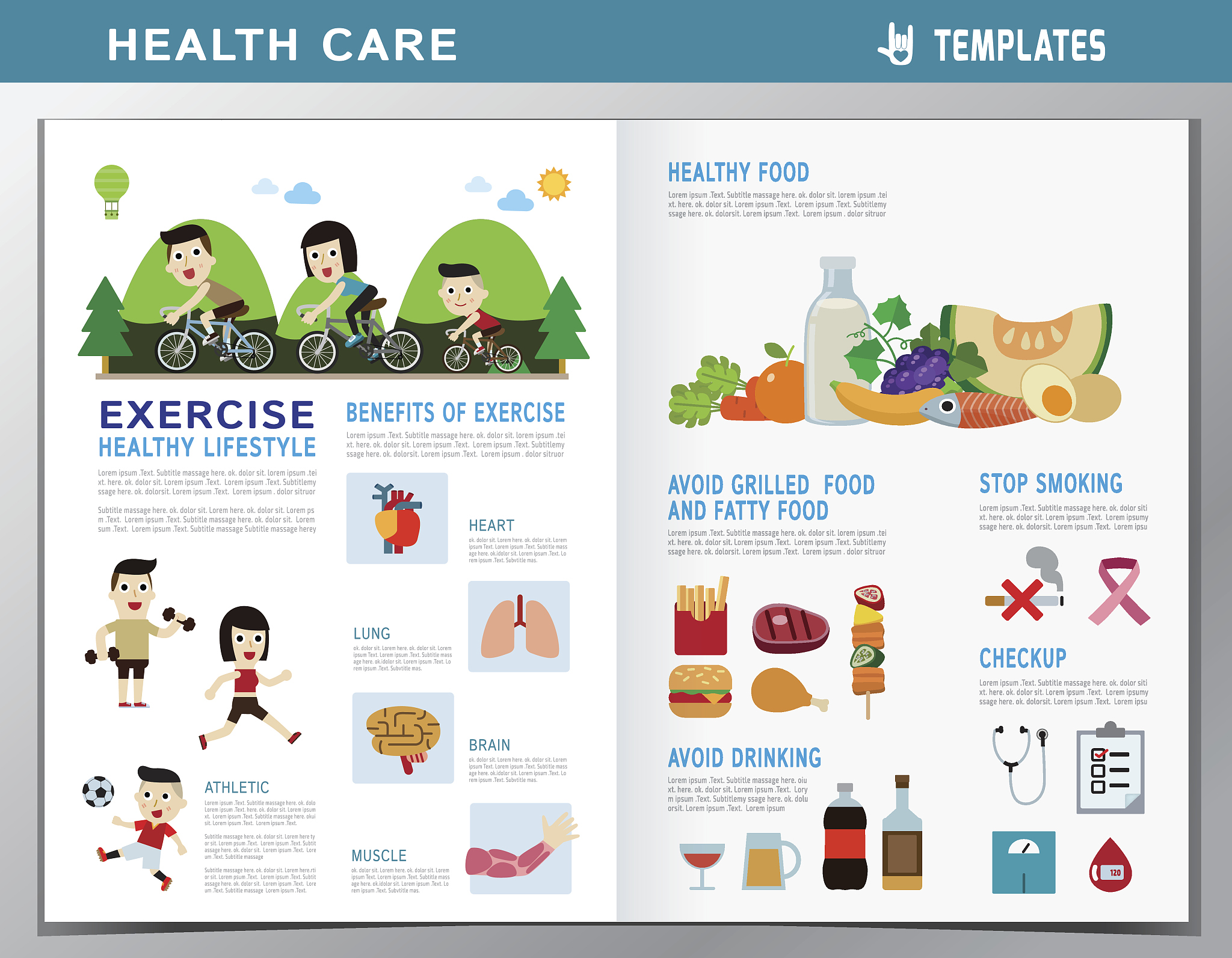 health care flyer leaflet brochure template a4 size