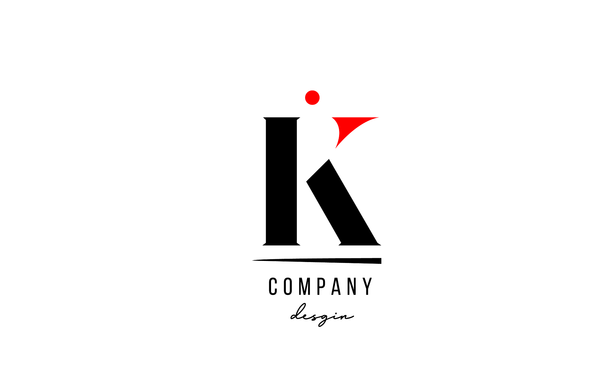 k letter logo alphabet design icon for company