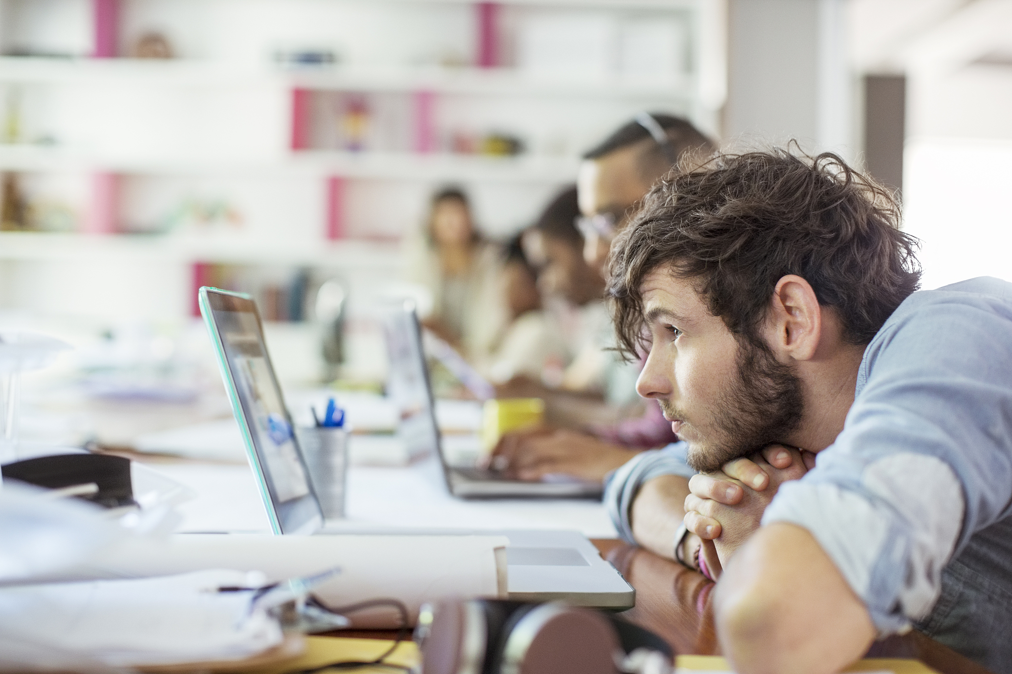 people working in office