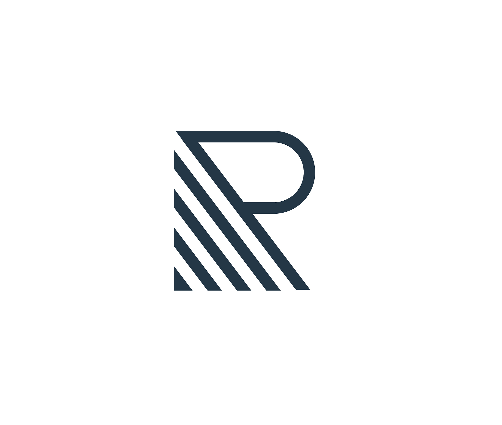 r shape letter design template
