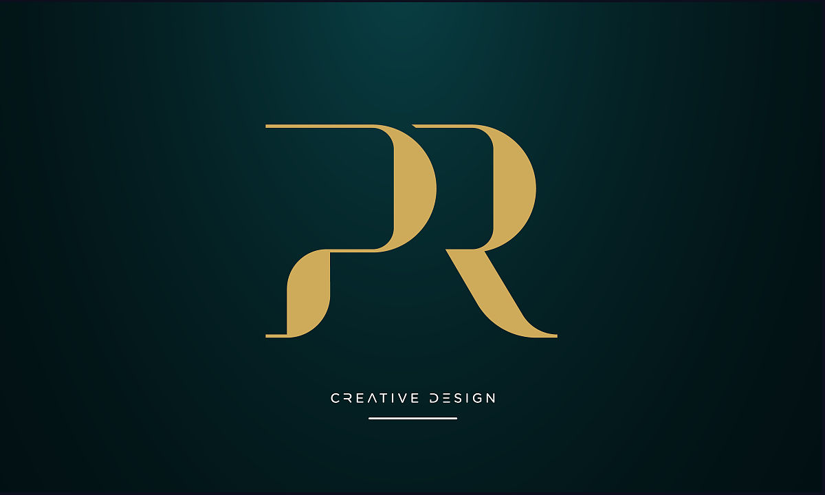 pr, rp字母字母抽象图标标志组合