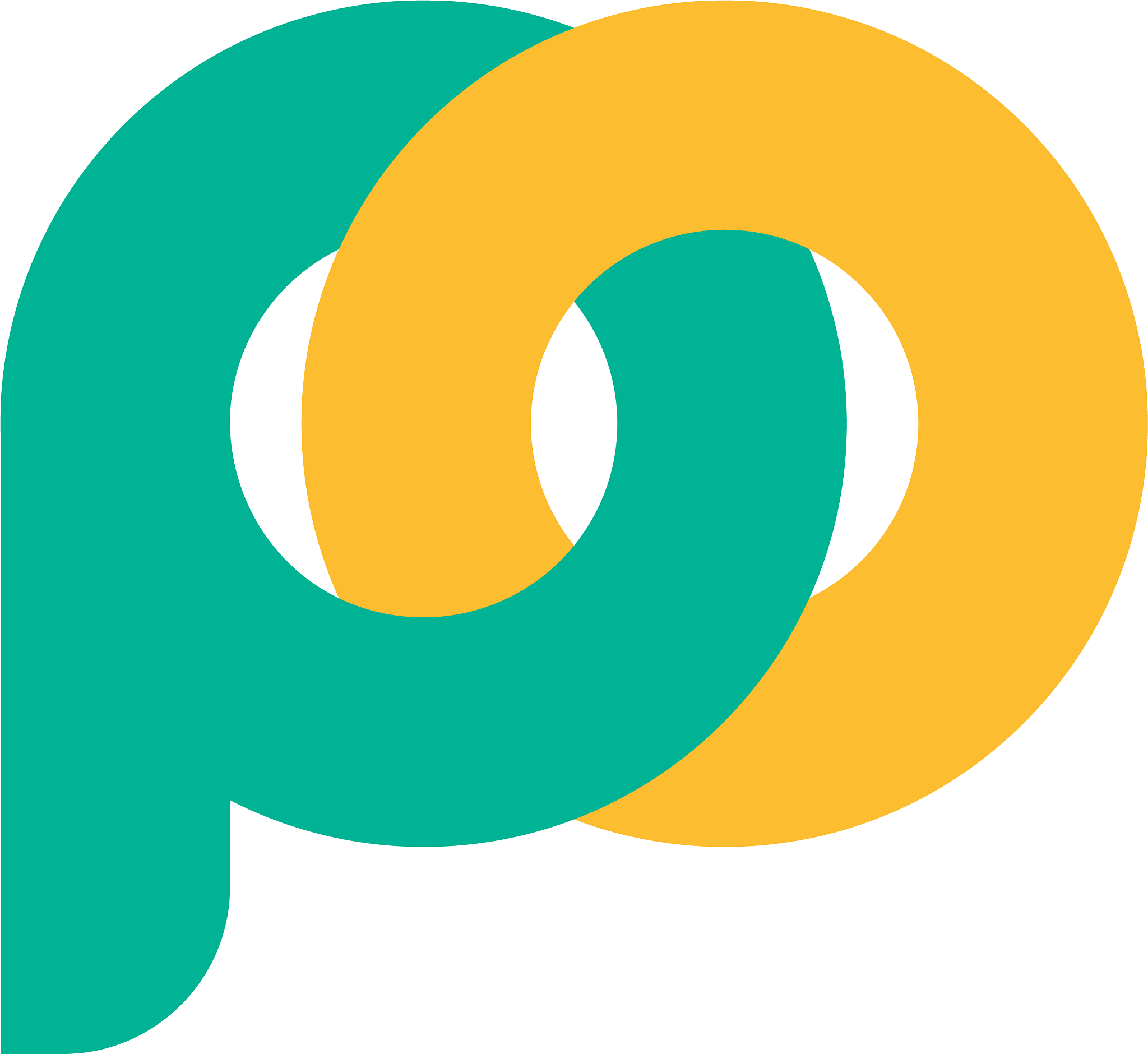 letter po linked colorful fun design symbol logo