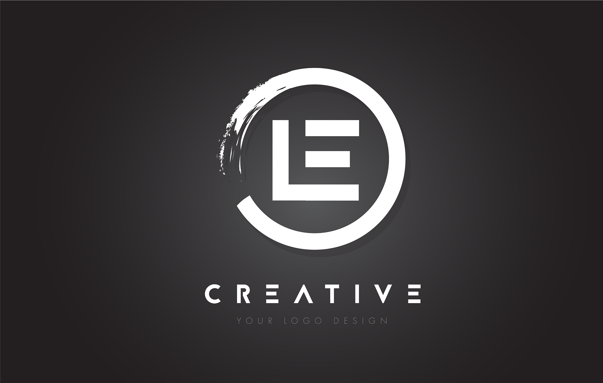 le circular letter logo with circle brush design