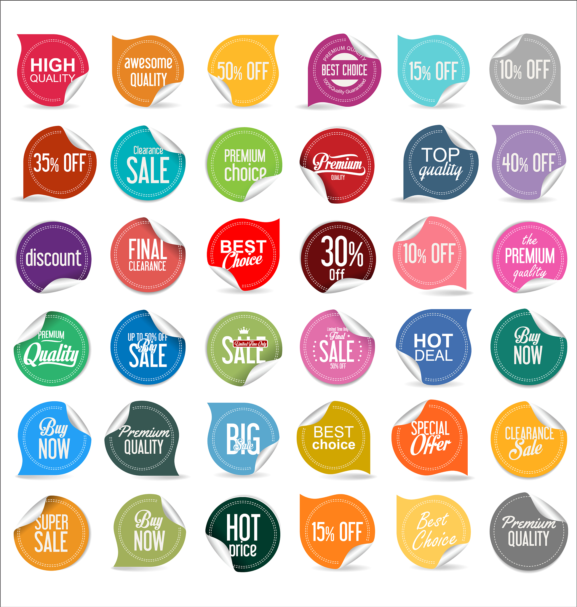 paper sale stickers collection 1