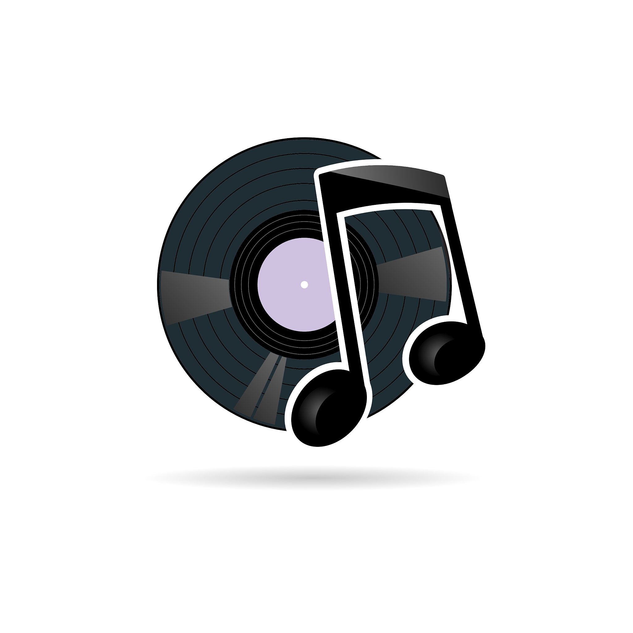 vinyl record with note icon