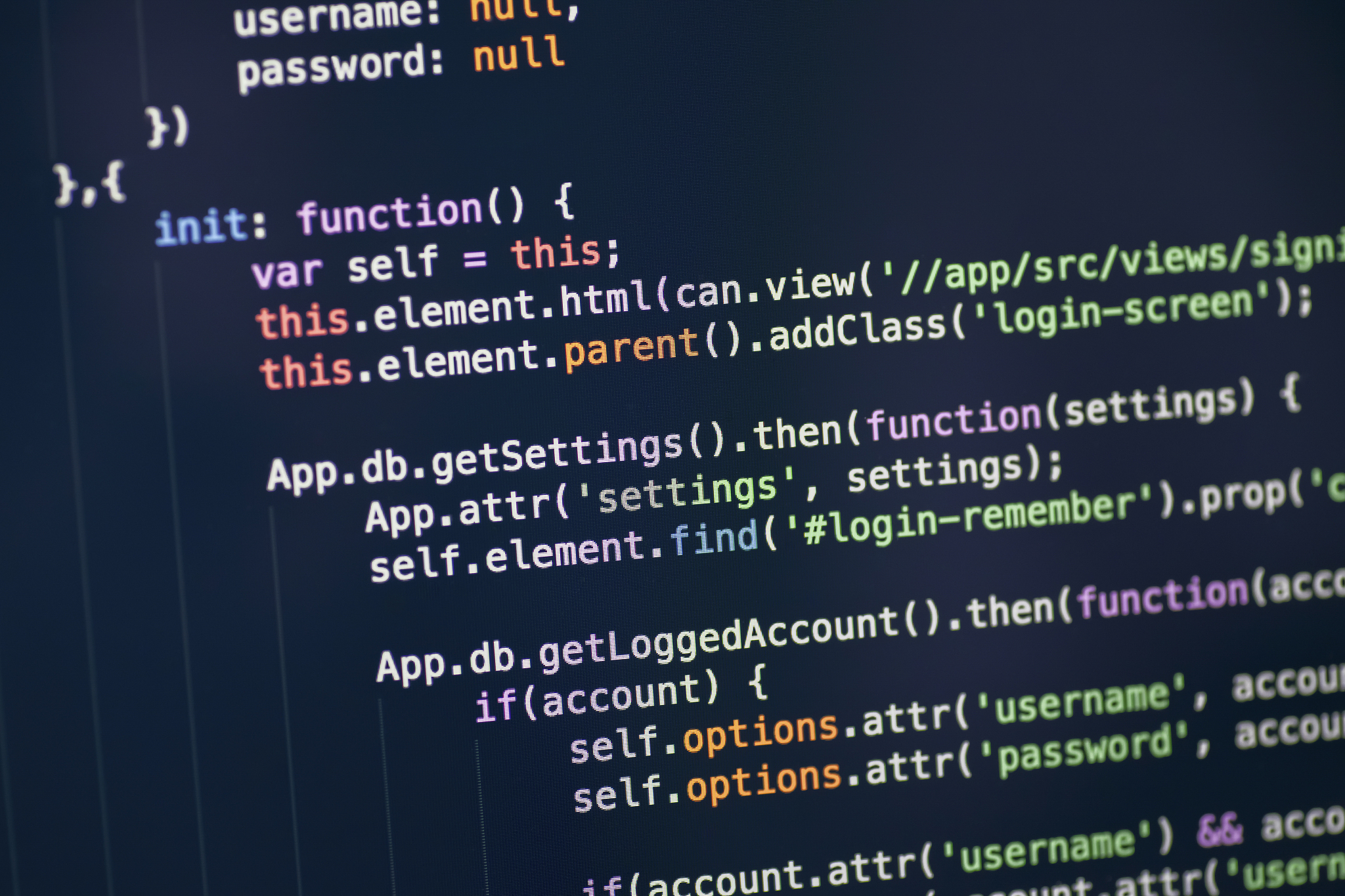 javascript code on computer screen