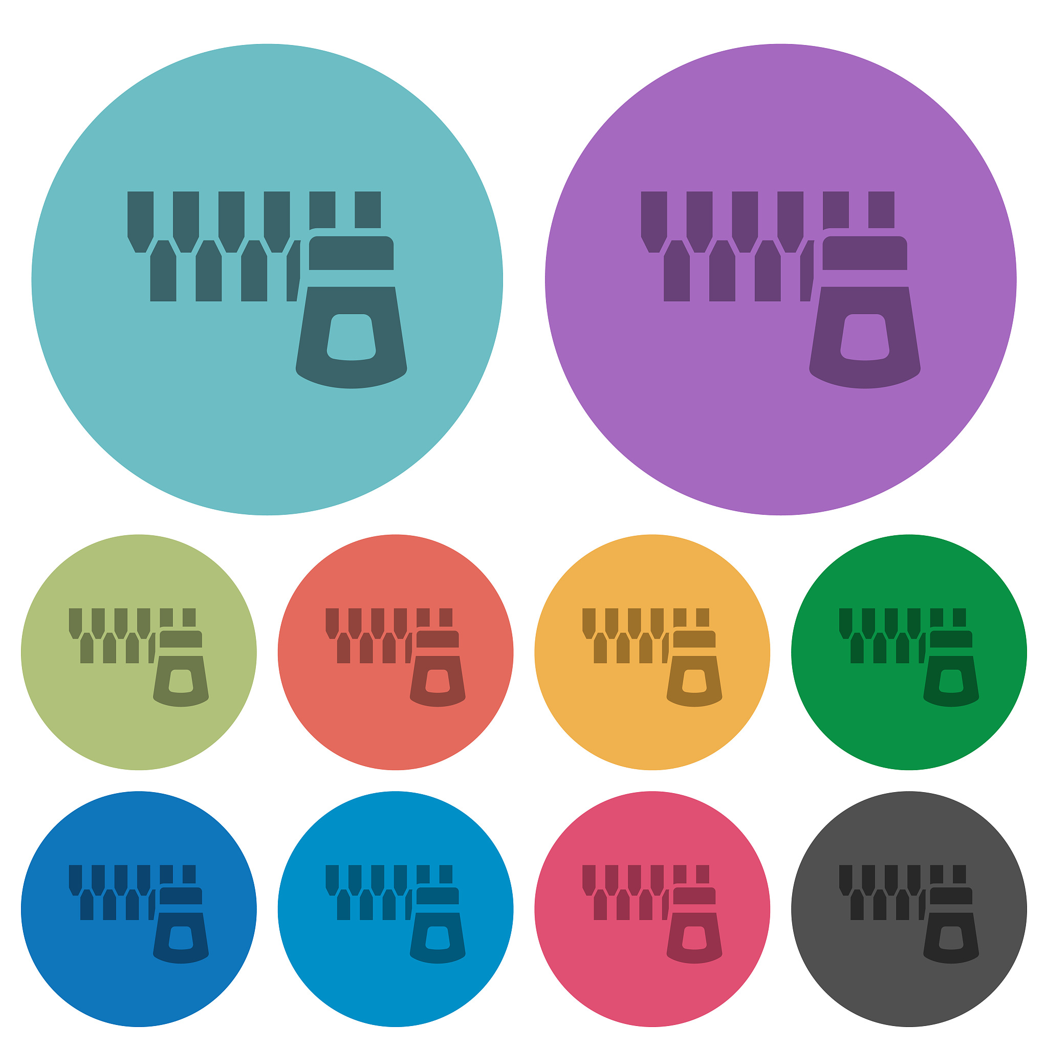 horizontal zipper color darker flat icons