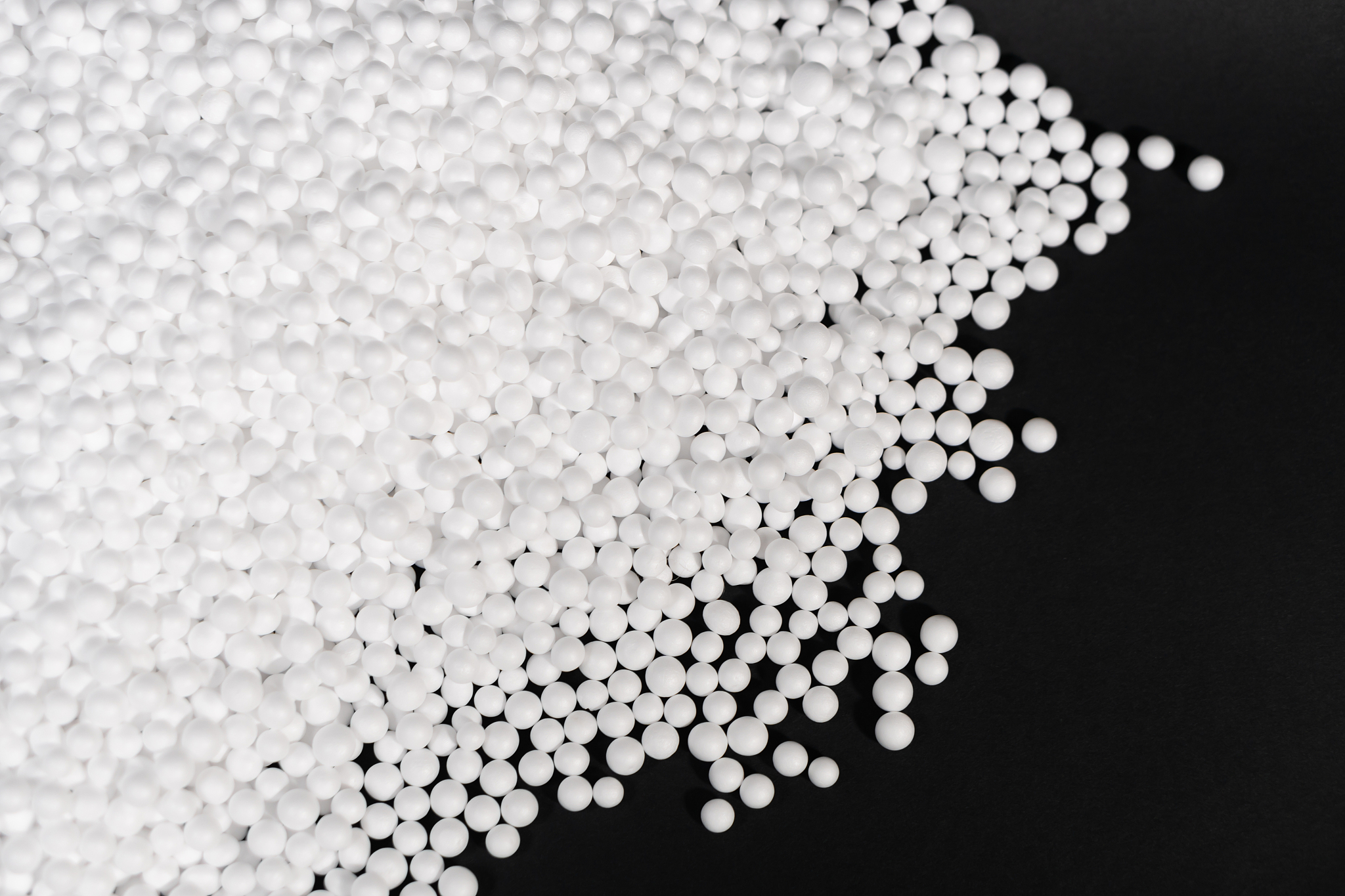 white polystyrene foam beads
