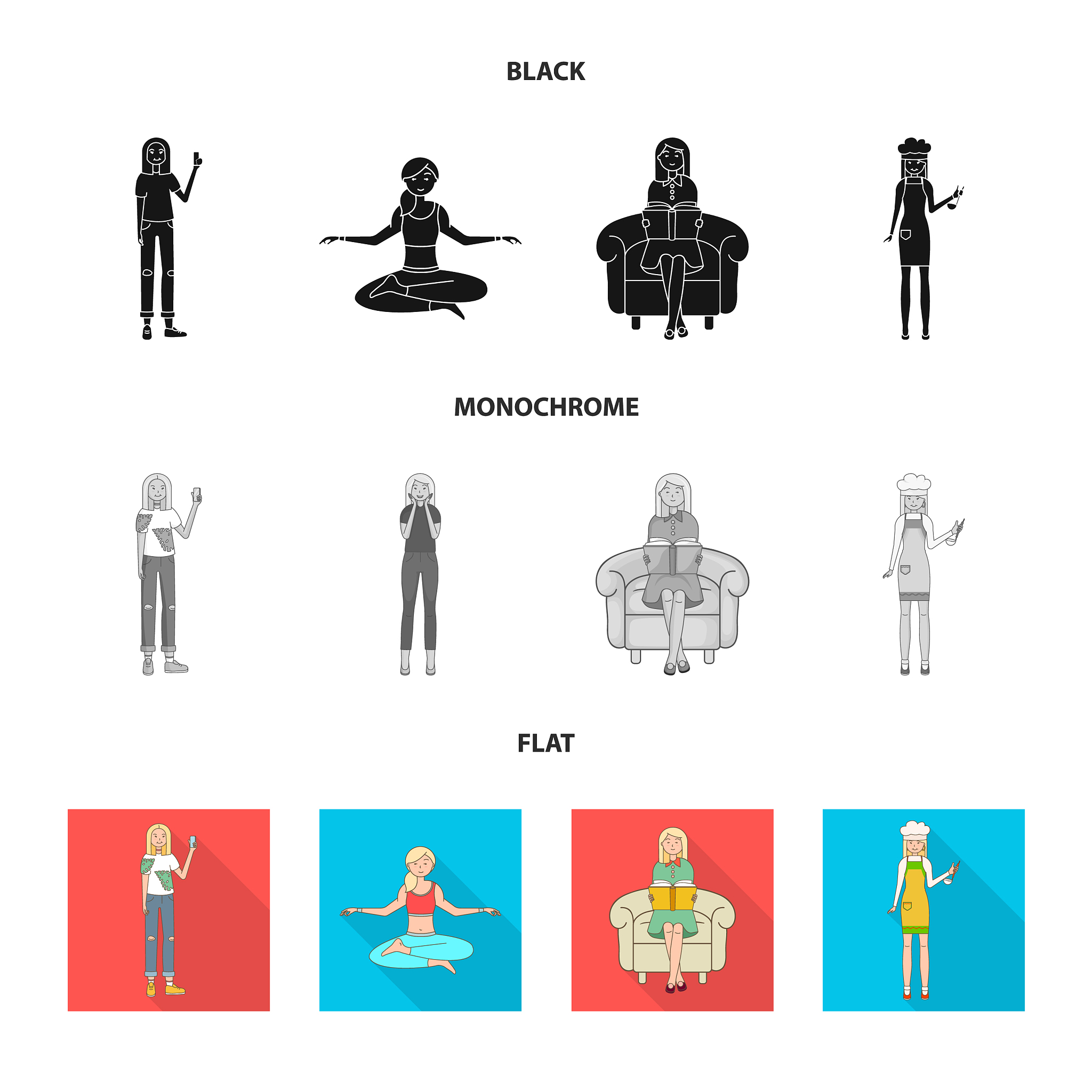 posture and mood sign set