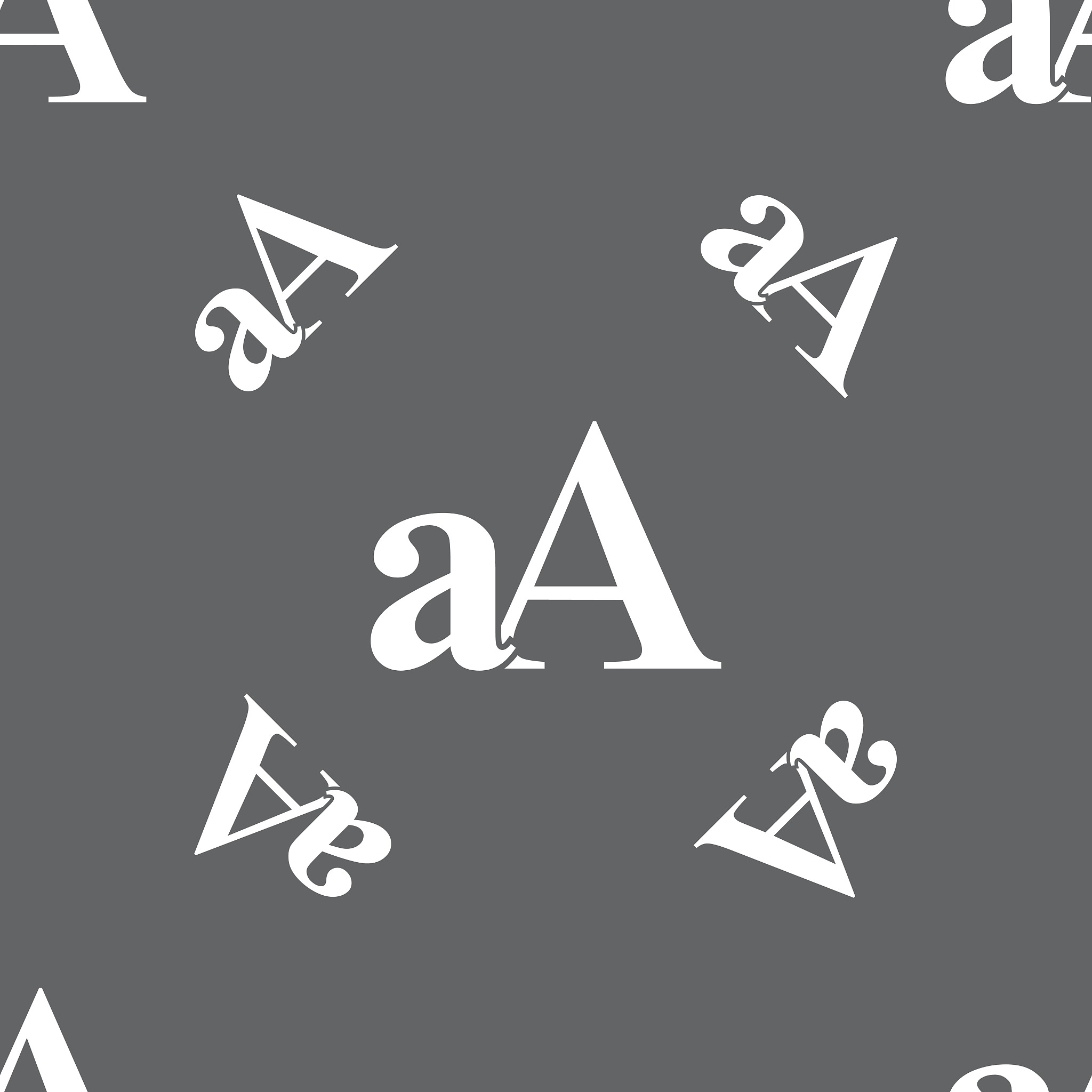 enlarge font, aa icon sign. seamless pattern on a gray backgroun