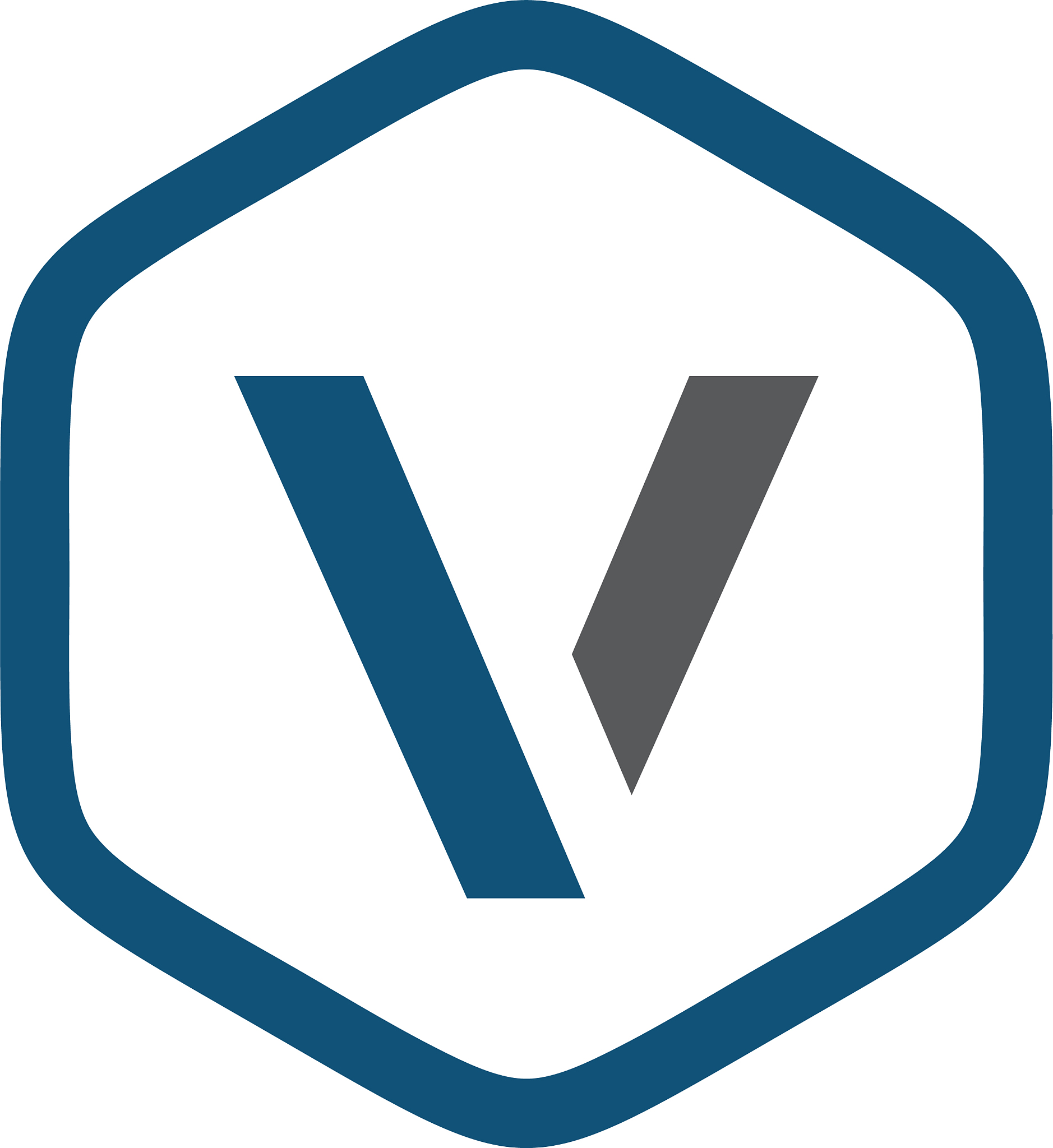 initial v hexagon logo template