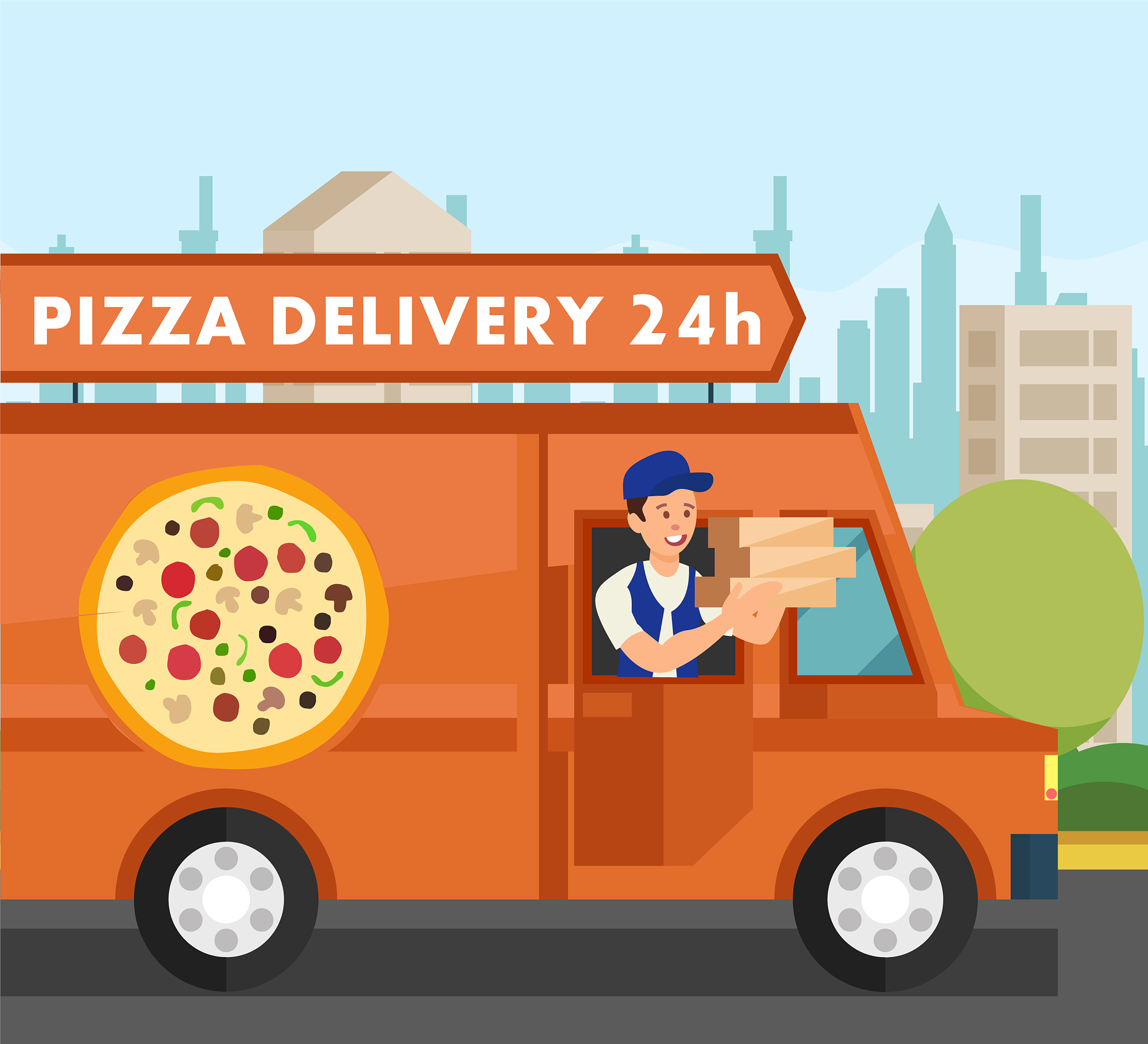 courier delivering food orders