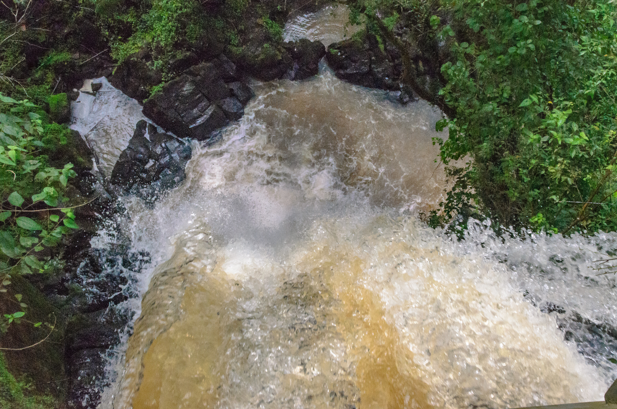 a waterfall seen from above