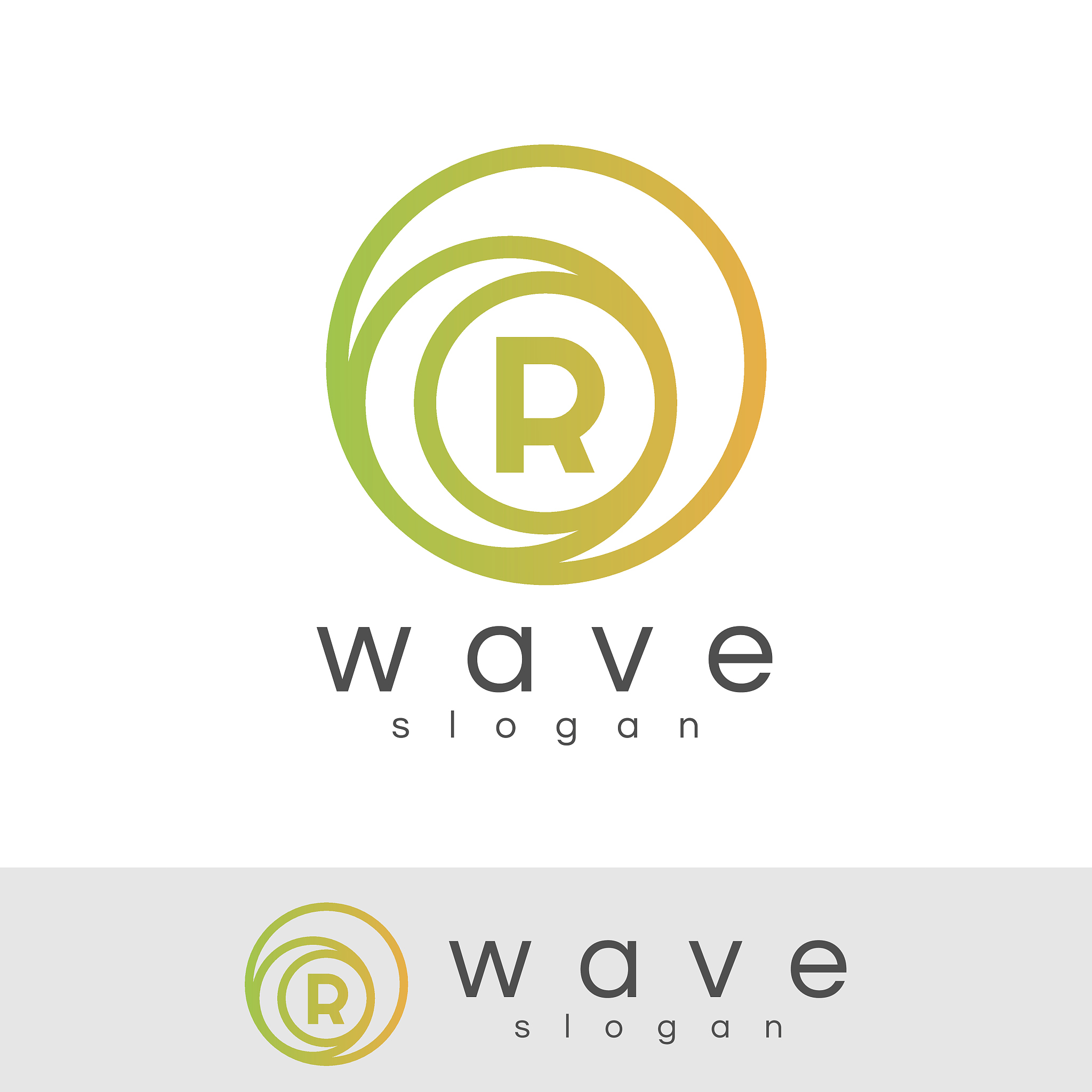 wave initial letter r icon design