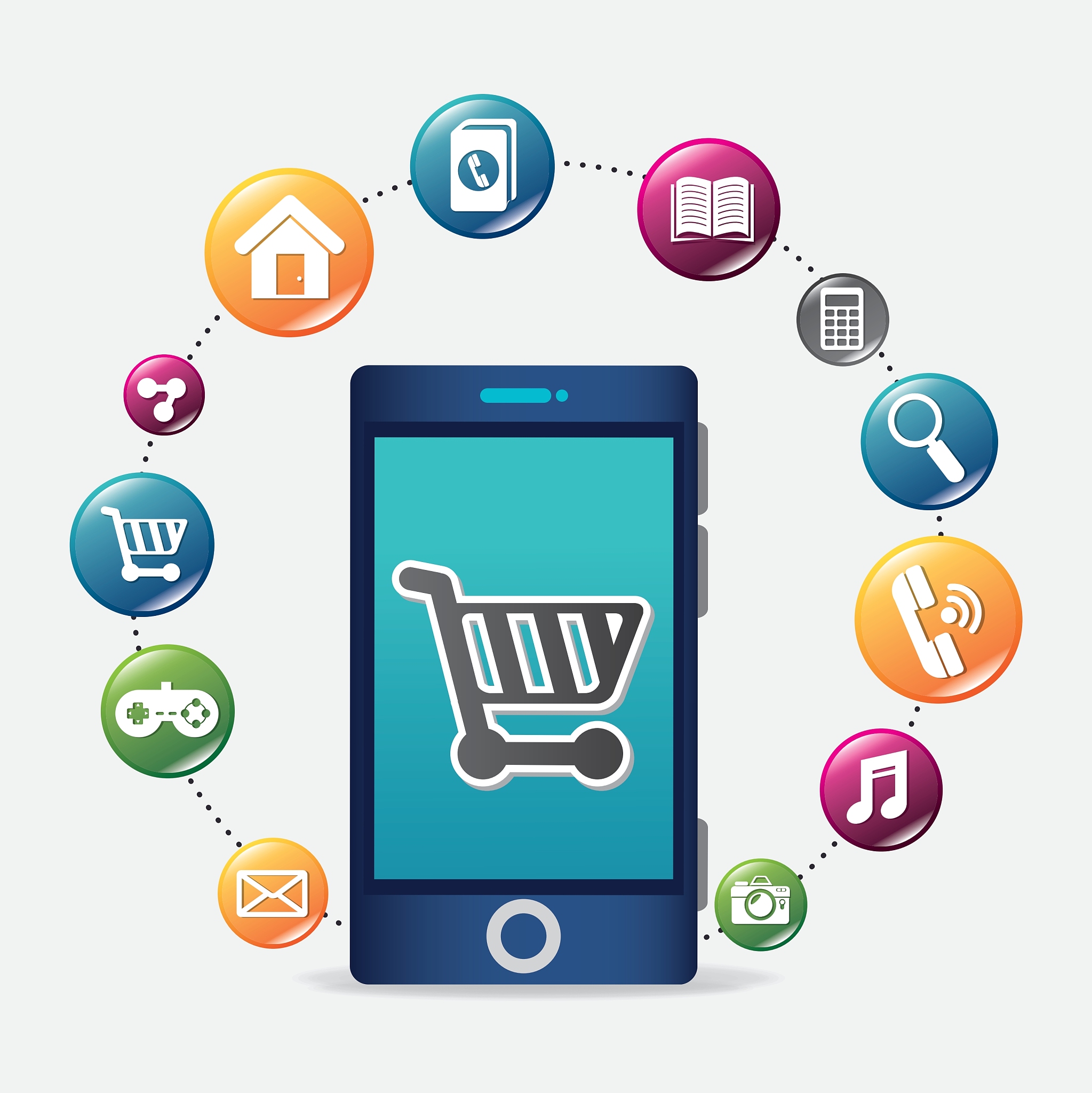 mobile applications and technology icons design