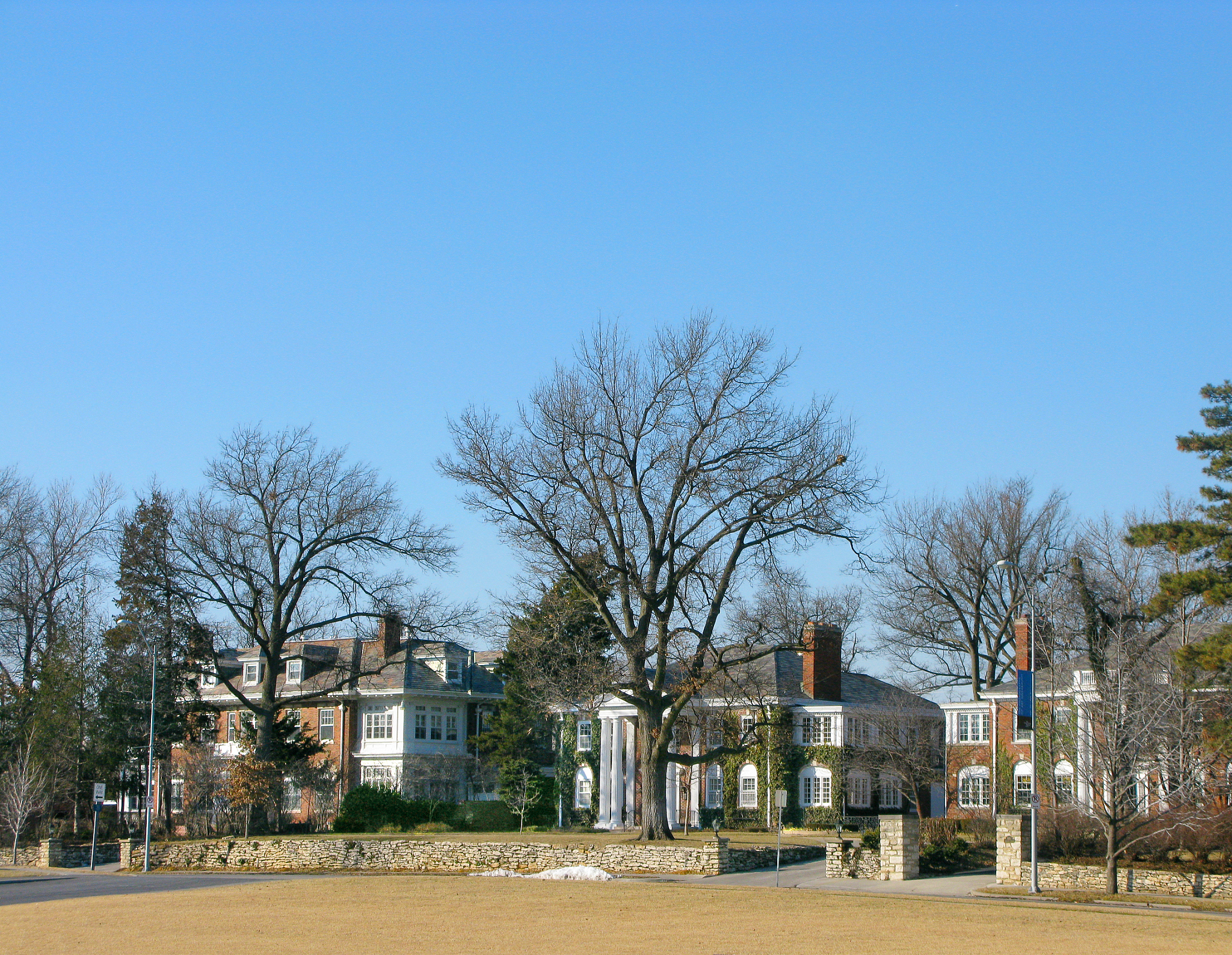 cityscape with houses in center of kansas city, missouri