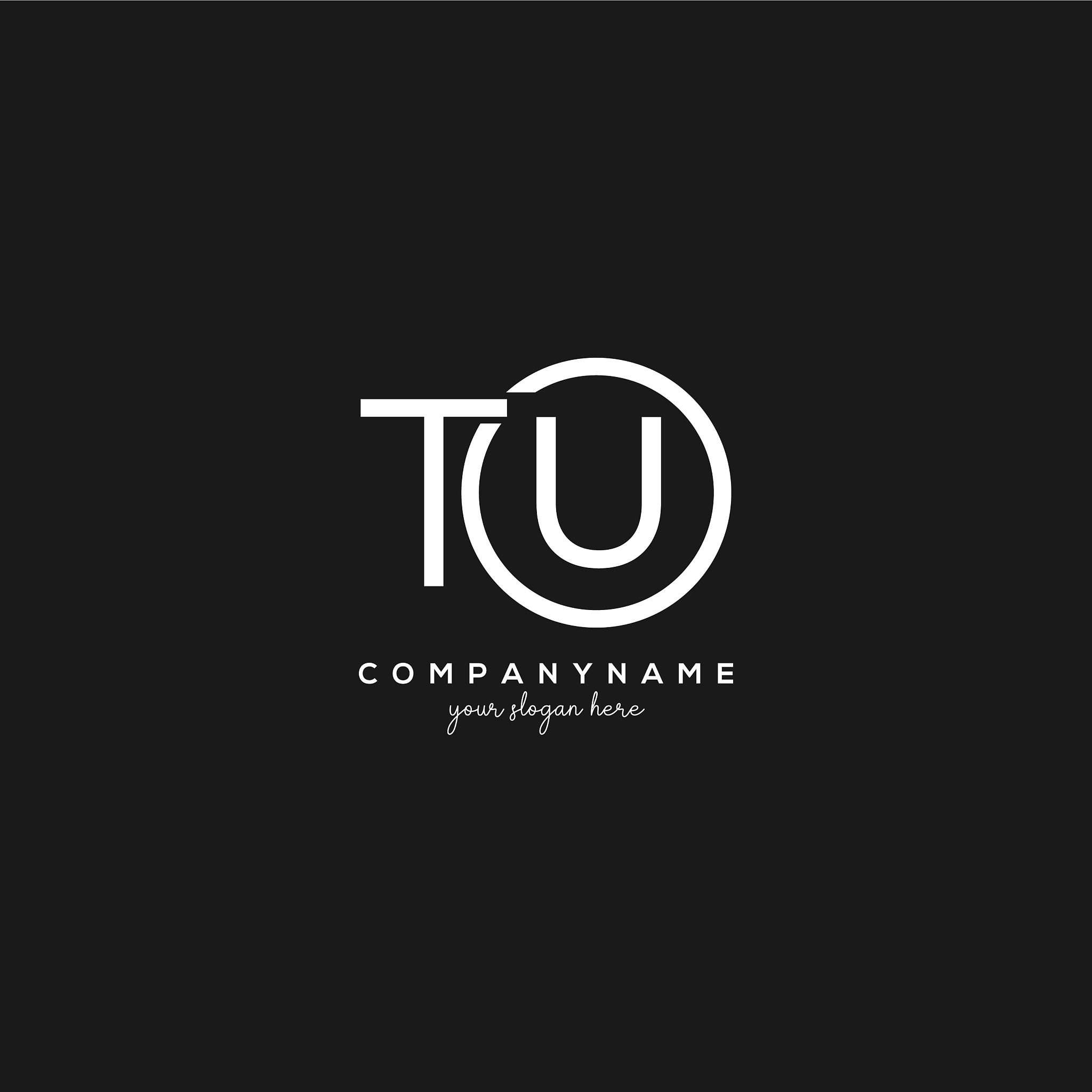 initial tu letter logo with circle template