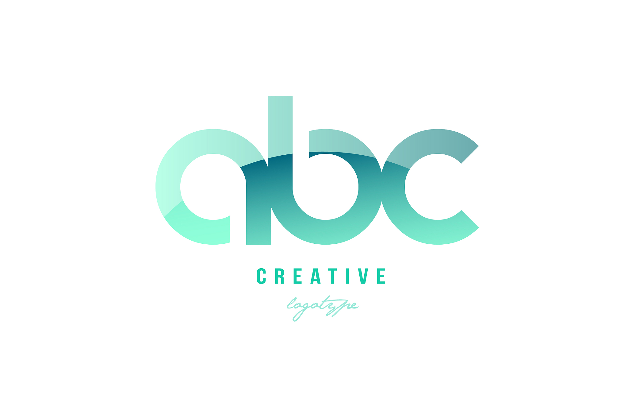 green gradient pastel modern abc a b c alphabet
